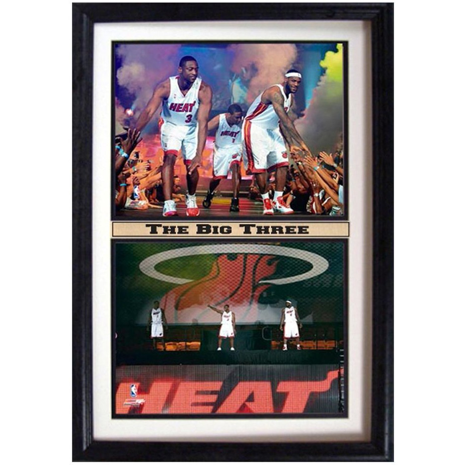 Encore NBA Miami Heat 12x18 Double Frame The Big Three Print