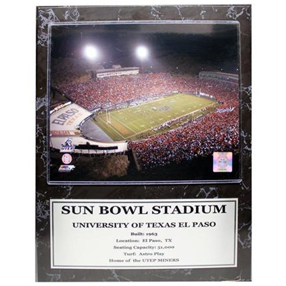 Encore Select 524-32 NCAA Texas El Paso Miners Sun Bol Stadium Stat Plaque ith Photo, 12-Inch by 15-Inch