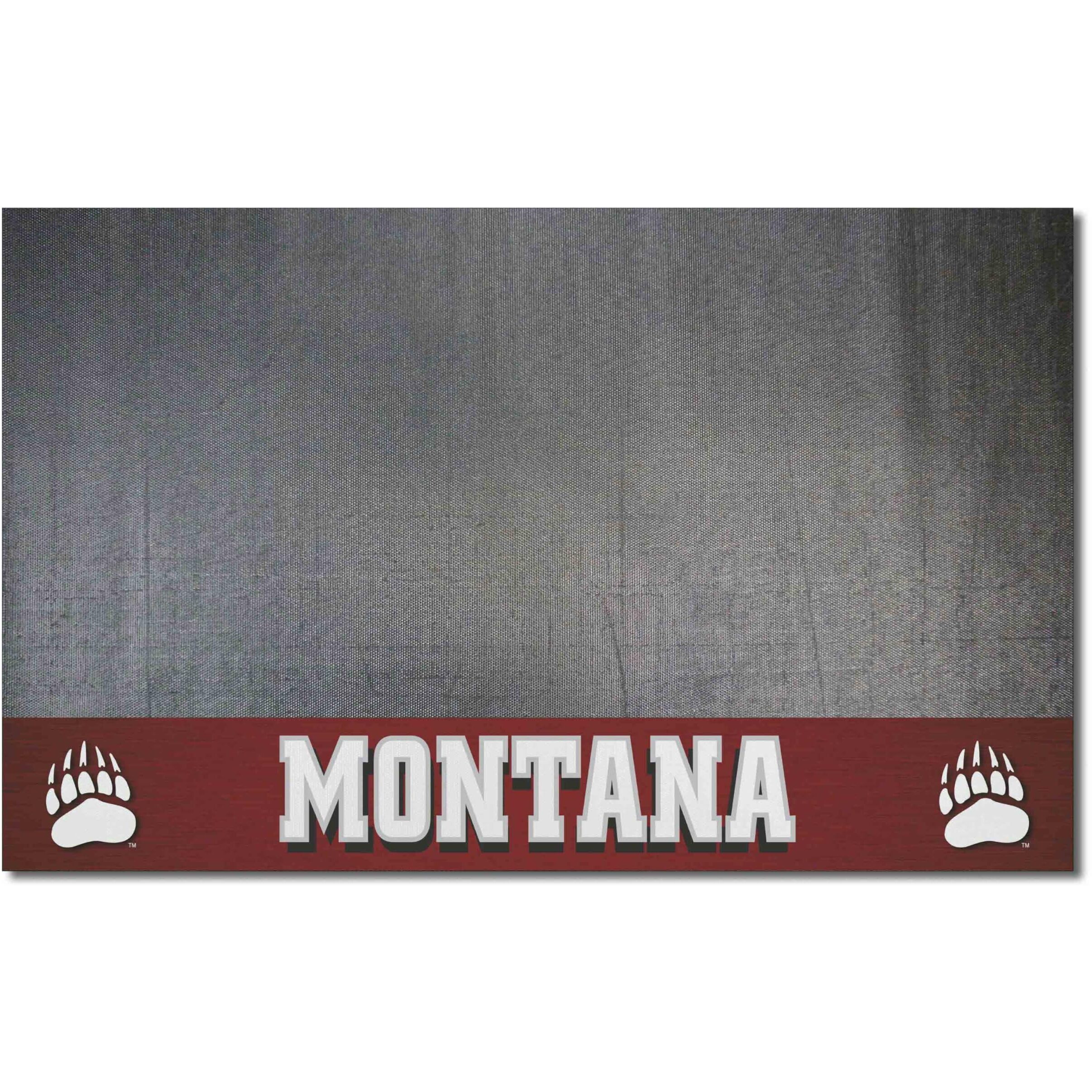 FANMATS 16847 Montana Grizzlies Vinyl Grill Mat - 26in. x 42in. - Deck Patio Protective Mat | Oil, flame, and UV resistant