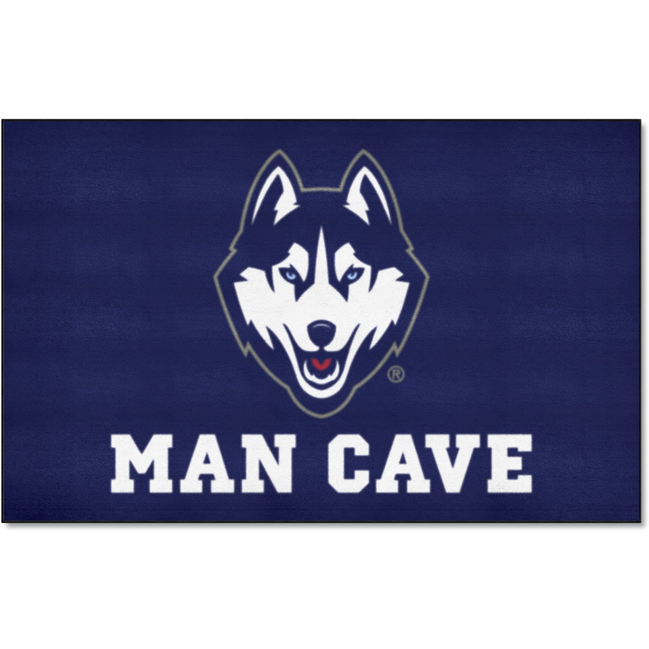 FANMATS 17300 UConn Huskies Man Cave UltiMat Rug - 5ft. x 8ft. | Sports Fan Area Rug, Home Decor Rug and Tailgating Mat