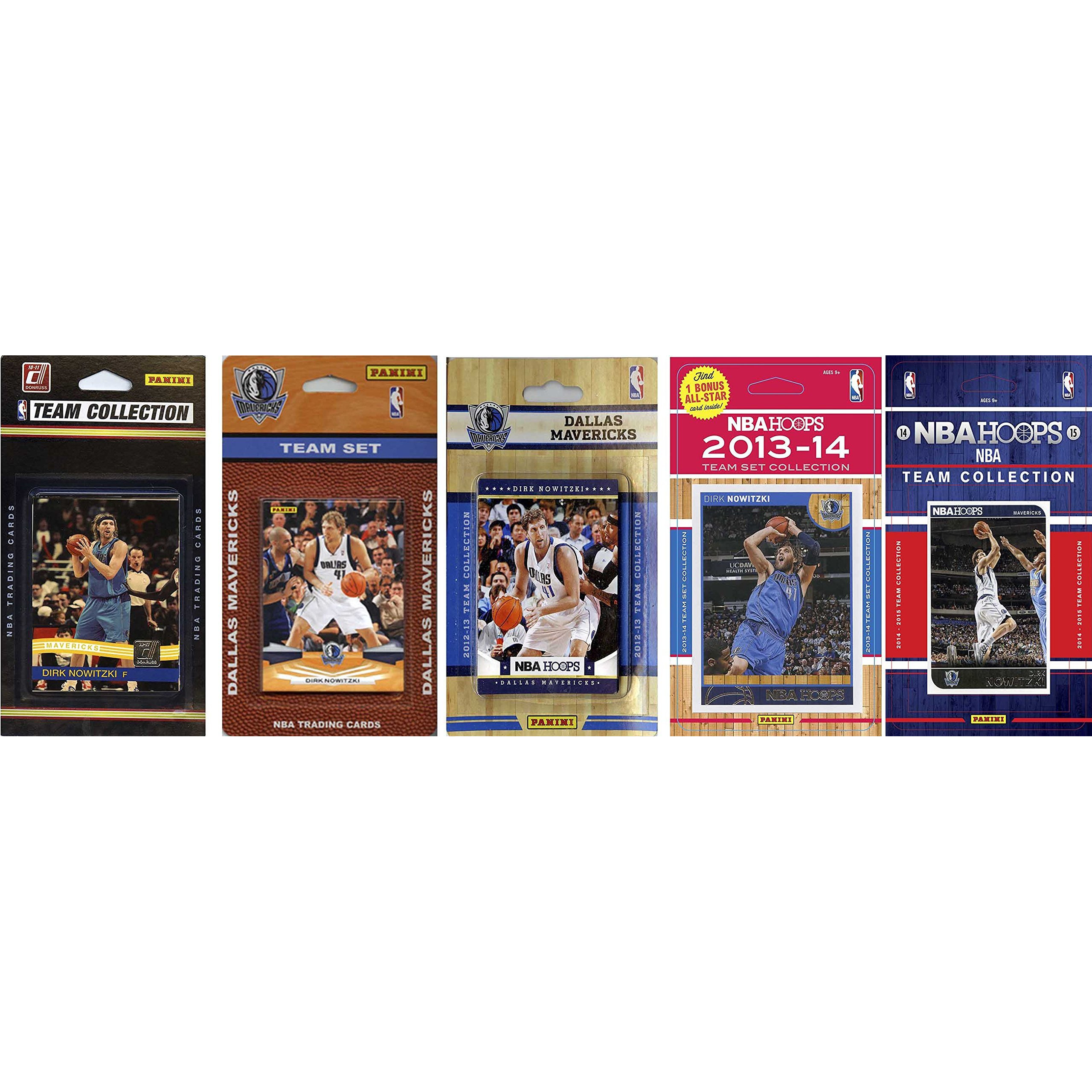 NBA Dallas Mavericks 5 Different Licensed Trading Card Team Sets, Brown, One Size