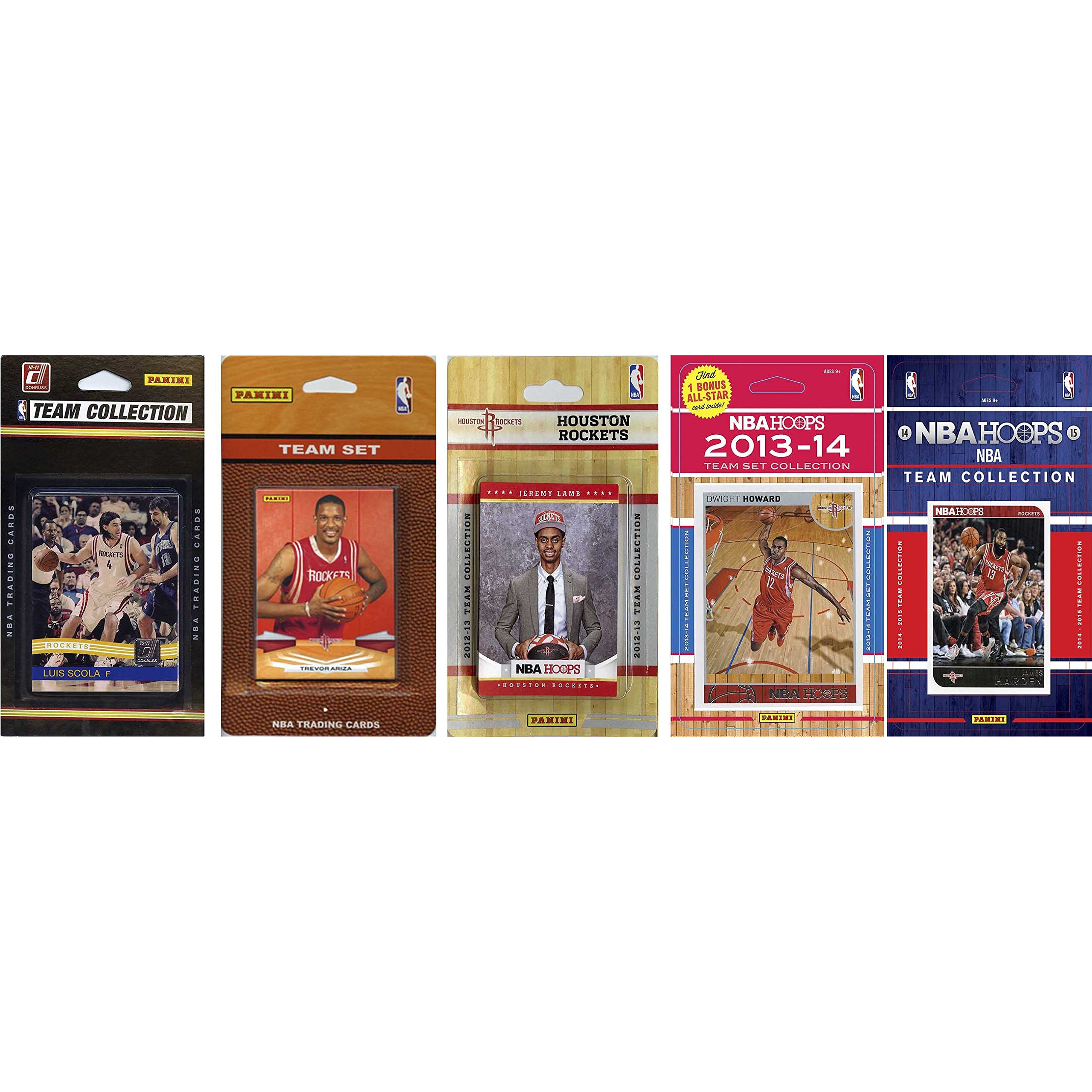 NBA Houston Rockets 5 Different Licensed Trading Card Team Sets, Brown, One Size