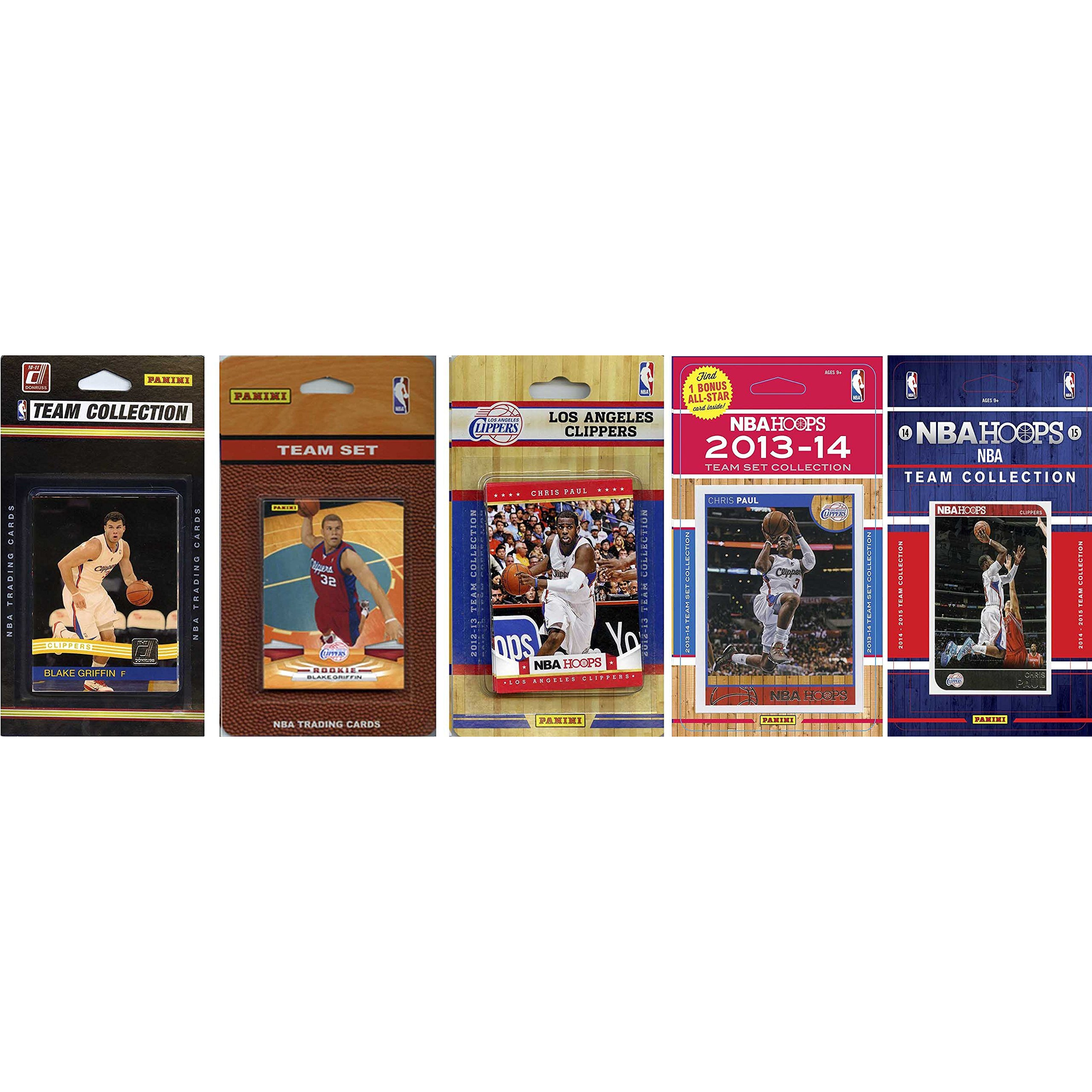 NBA Los Angeles Clippers 5 Different Licensed Trading Card Team Sets, Brown, One Size