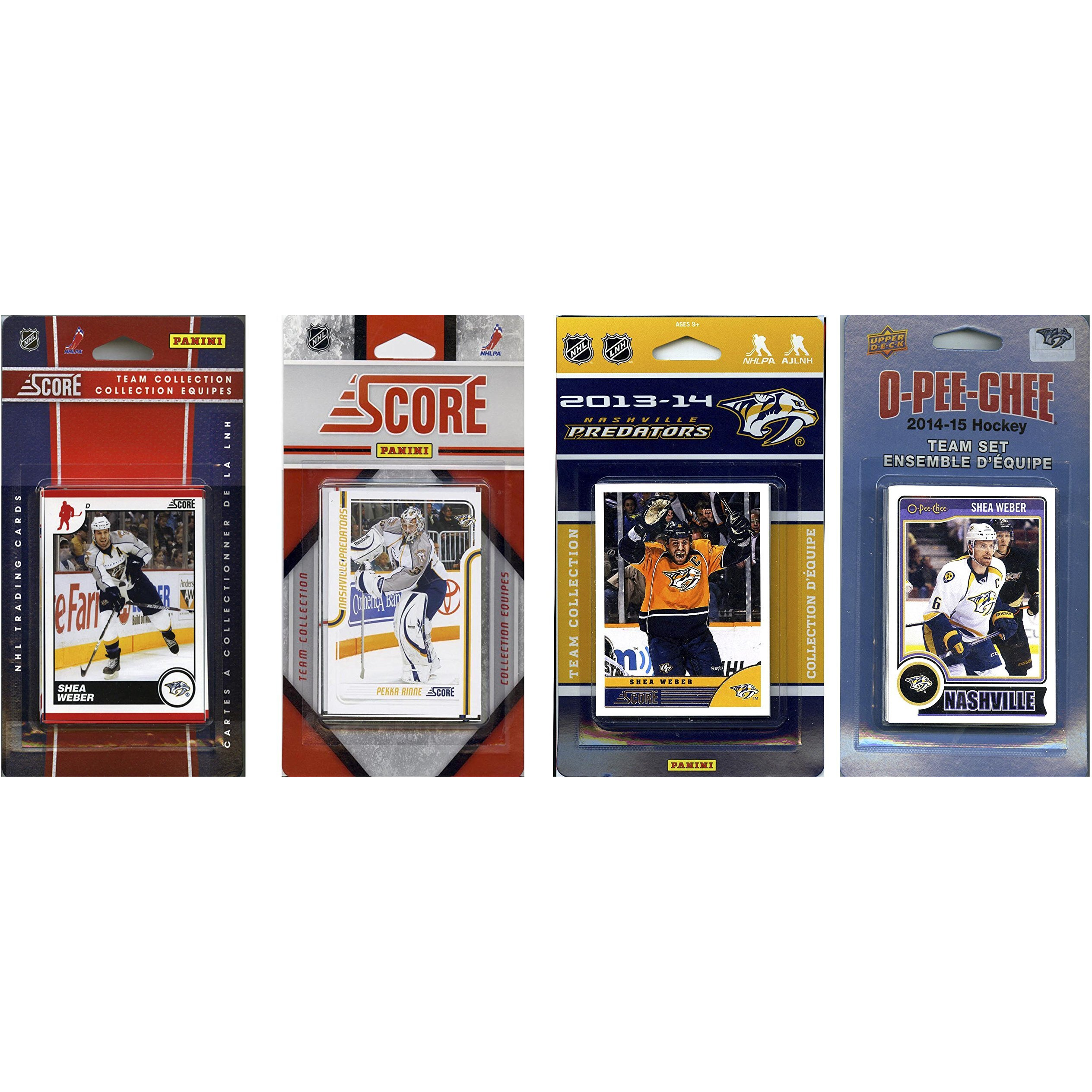 NHL Nashville Predators 4 Different Licensed Trading Card Team Sets, Brown, One Size