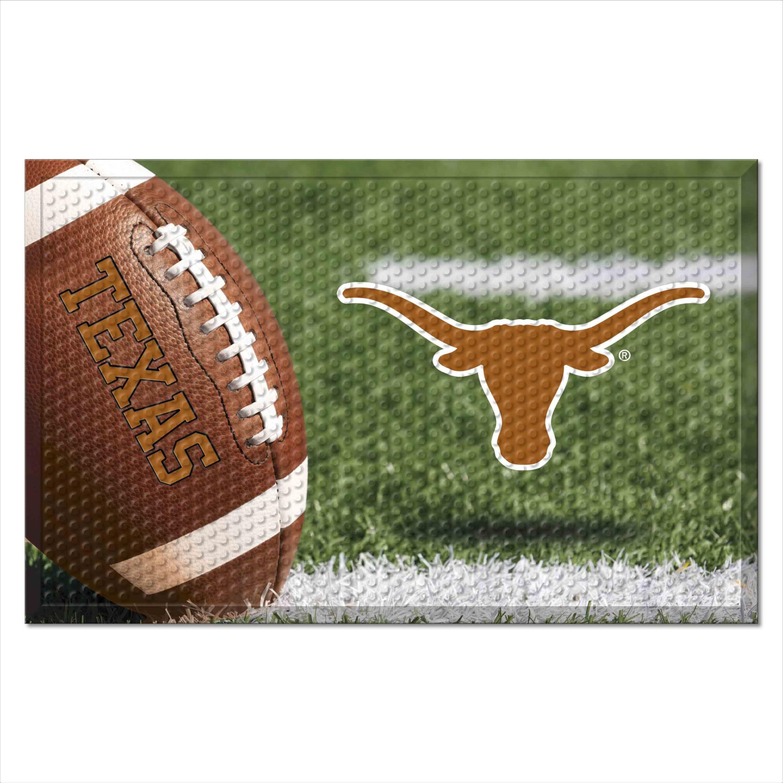 FANMATS 19234 Texas Longhorns Rubber Scraper Door Mat