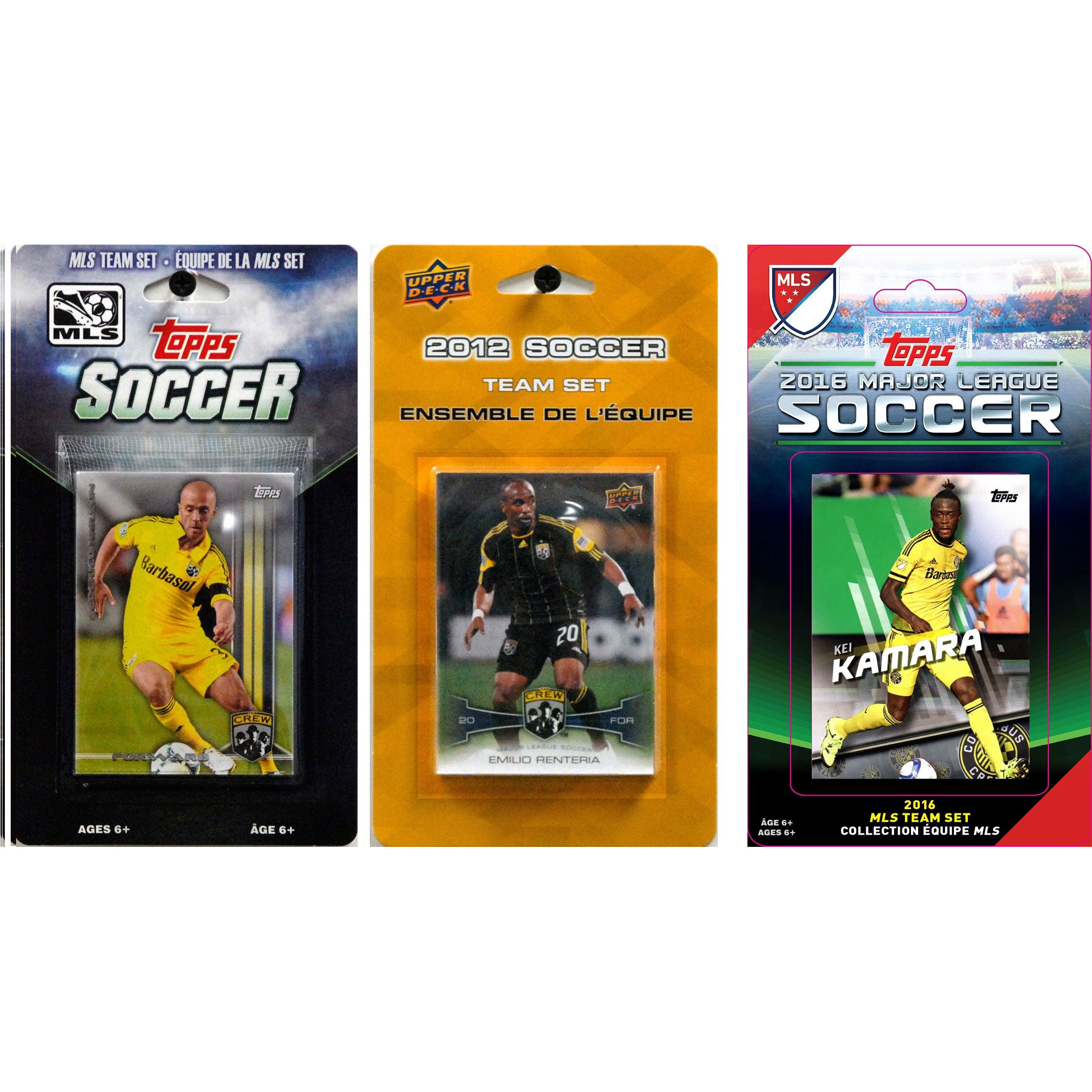 MLS Columbus Crew 3 Different Trading Card Sets, White