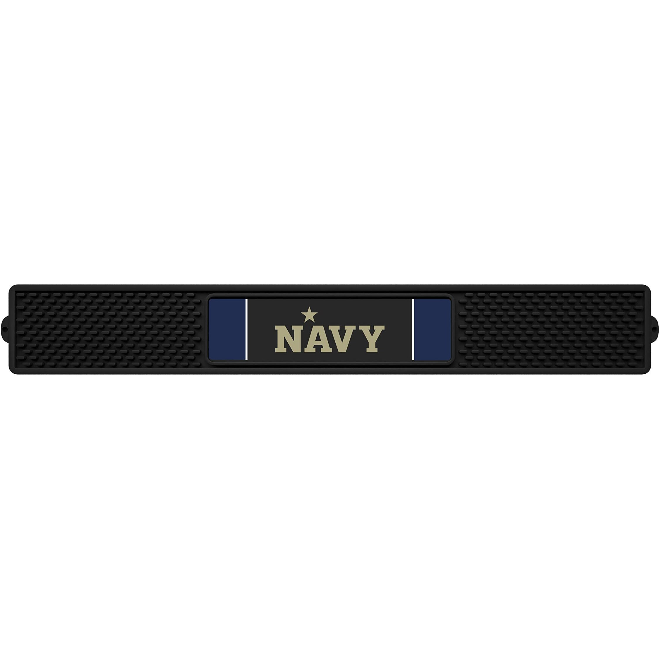 FANMATS 20623 Navy Midshipmen Drink Bar Mat - 3.25in. x 24in. - Durable Dish Drying Mat, Easy Clean, Counter Mat