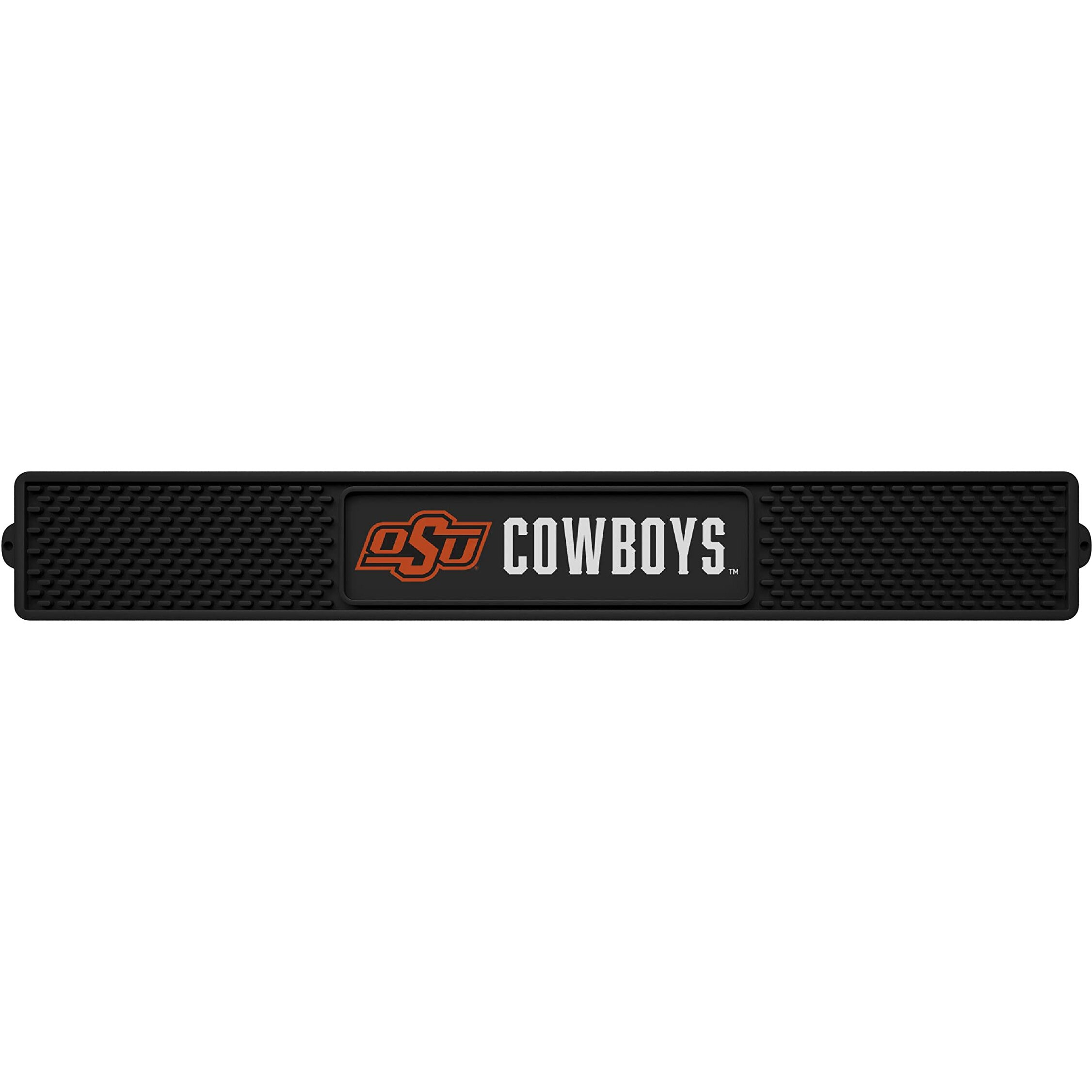 FANMATS 20544 Oklahoma State Cowboys Drink Bar Mat - 3.25in. x 24in. - Durable Dish Drying Mat, Easy Clean, Counter Mat