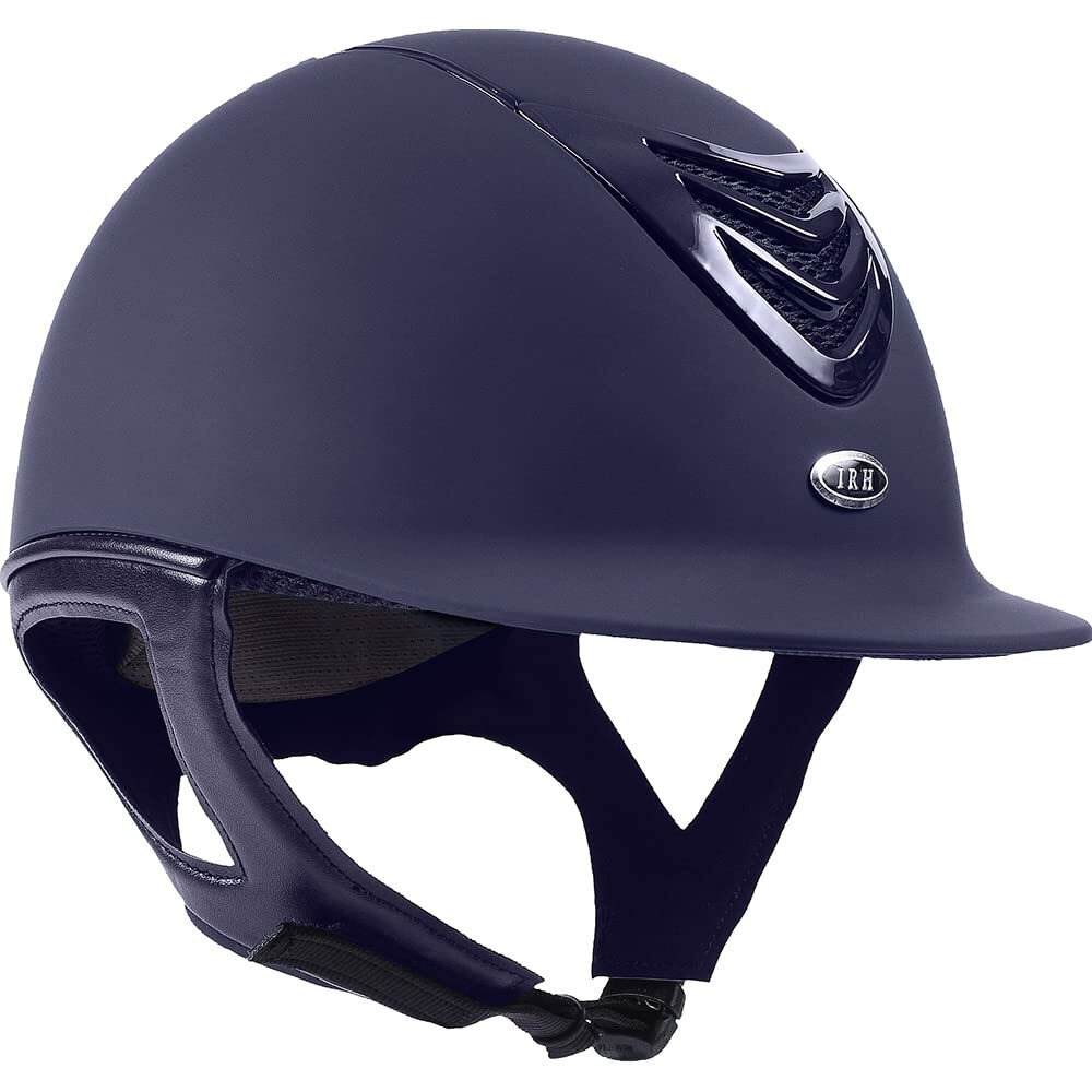 IRH Horseback Riding Safety Ergonomic Washable Rear Side Ventilation Equestrian IR4G Helmet, Matte Navy w/Gloss Navy Vent, Large