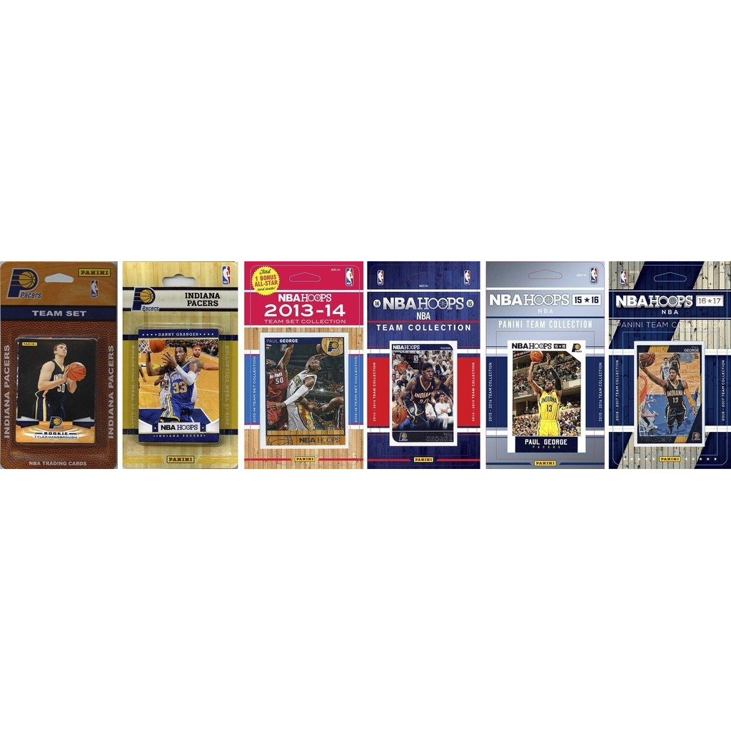 C&I Collectables NBA Indiana Pacers Men's 6 Different Licensed Trading Card Team Sets, White