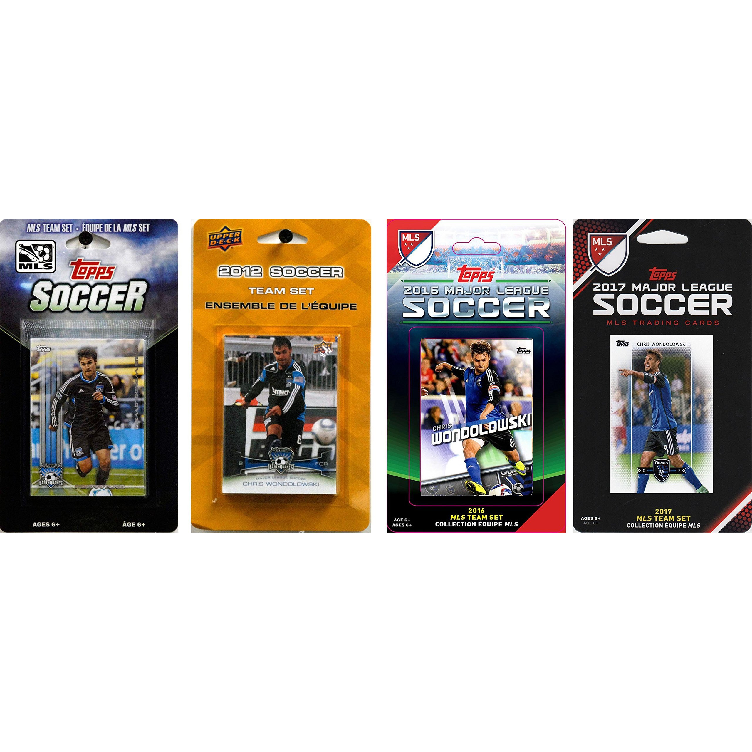 MLS San Jose Earthquakes Men's 4 Different Licensed Trading Card Team Sets, White