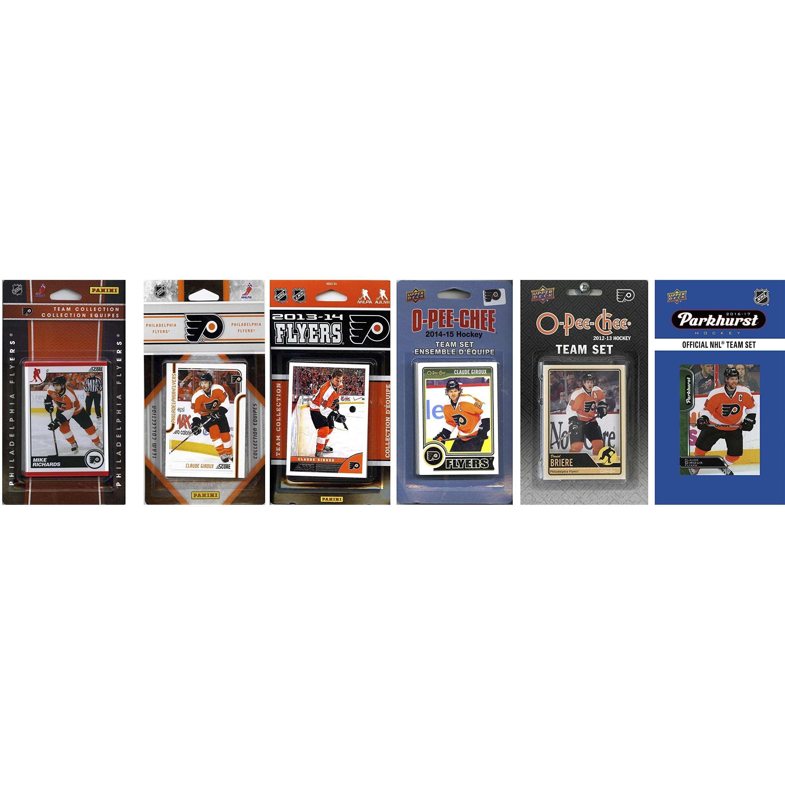 C&I Collectables NHL Philadelphia Flyers Men's 6 Different Licensed Trading Card Team Sets, White