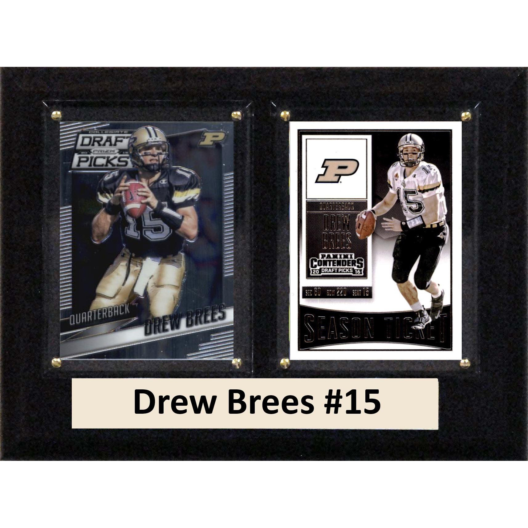 C&I Collectables NCAA Purdue Boilmakers Men's Dre Brees To Card Plaque, Bron, 6 X8