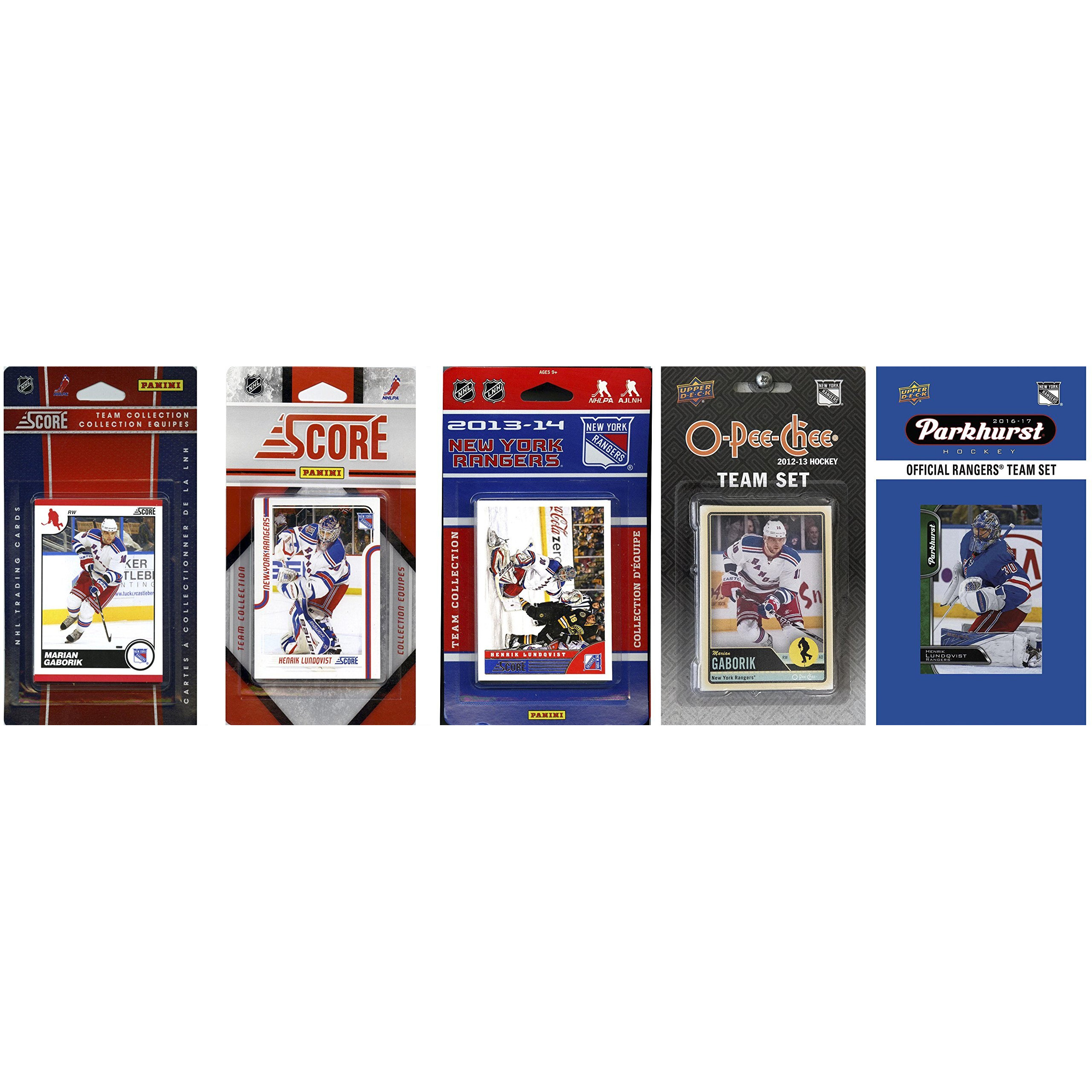 C&I Collectables NHL New York Rangers Men's 5 Different Licensed Trading Card Team Sets, White