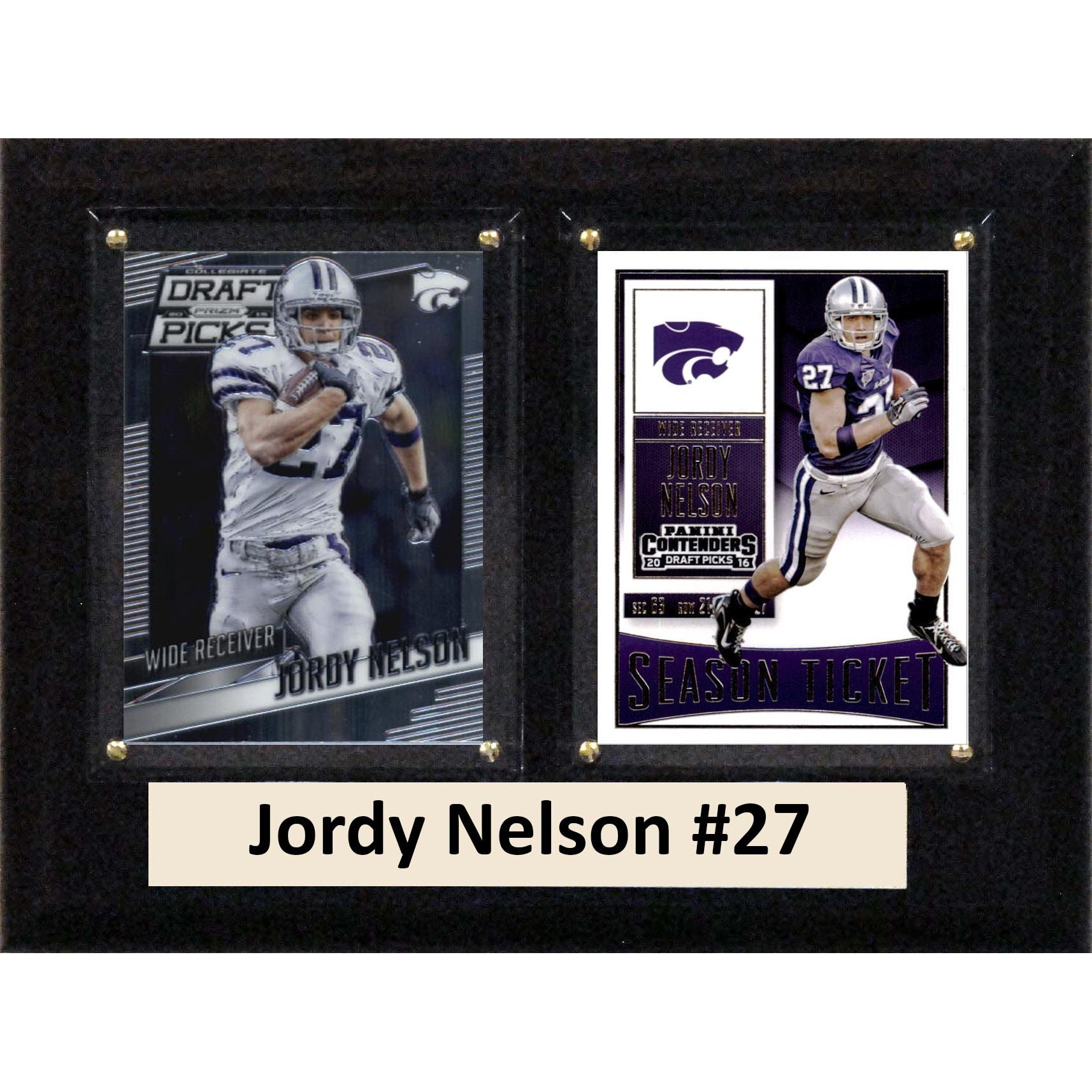 C&I Collectables NCAA Kansas State Wildcats Men's Jordy Nelson To Card Plaque, Bron, 6 X8