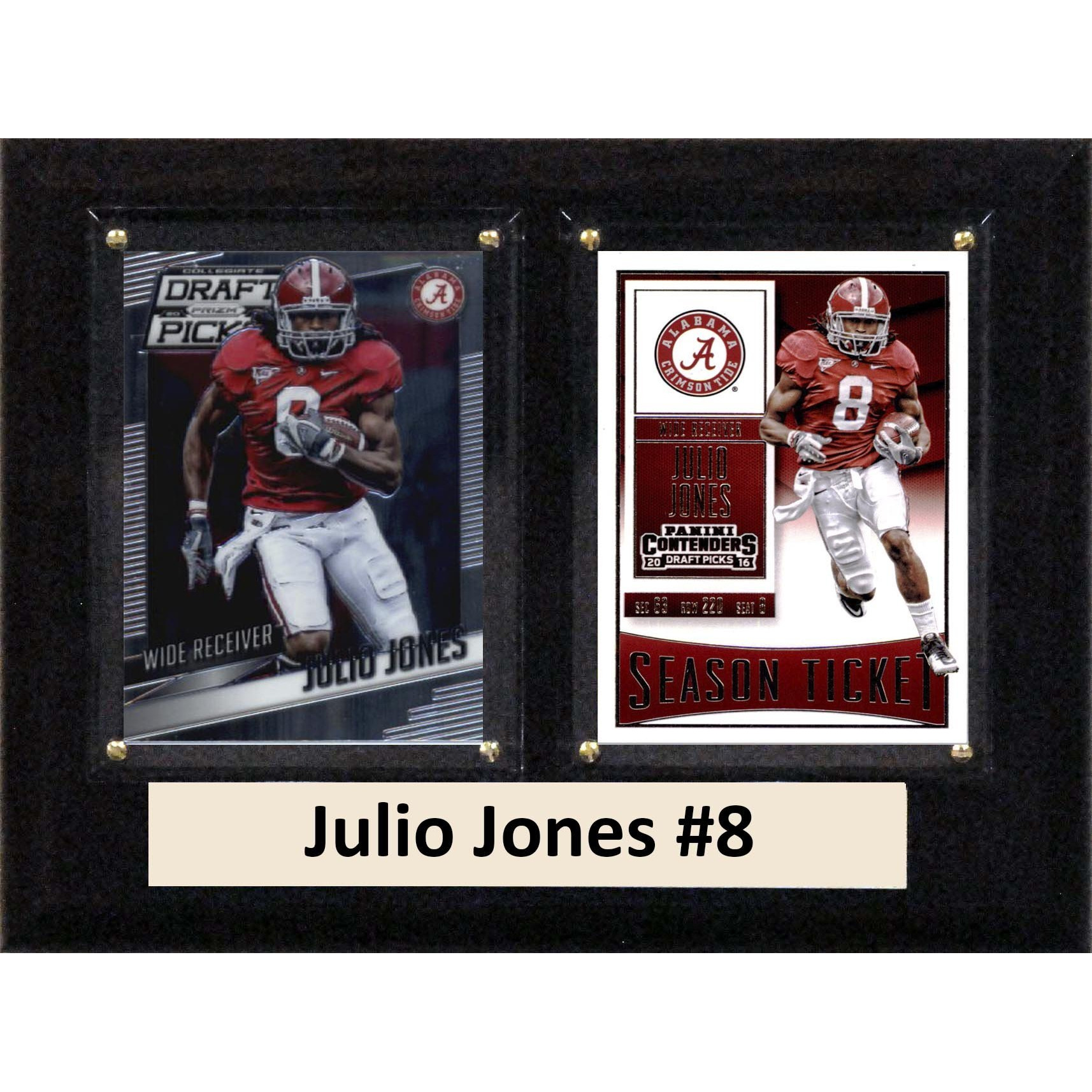 C&I Collectables NCAA Alabama Crimson Tide Men's Julio Jones To Card Plaque, Bron, 6 X8