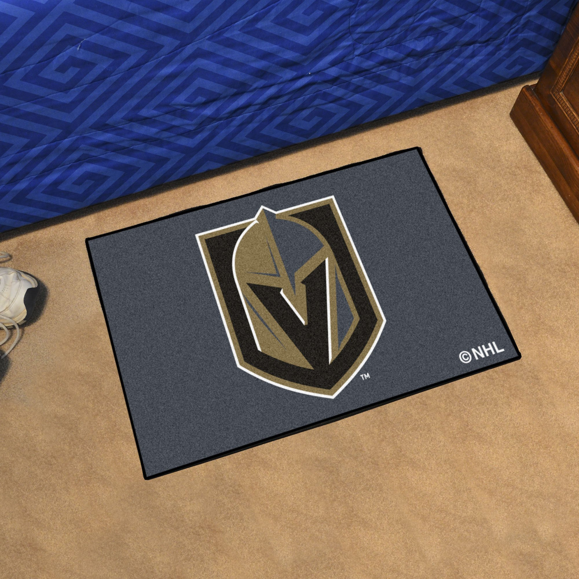 FANMATS 22891 NHL - Vegas Golden Knights Starter Mat Accent Rug - 19in. x 30in. | Sports Fan Home Decor Rug and Tailgating Mat