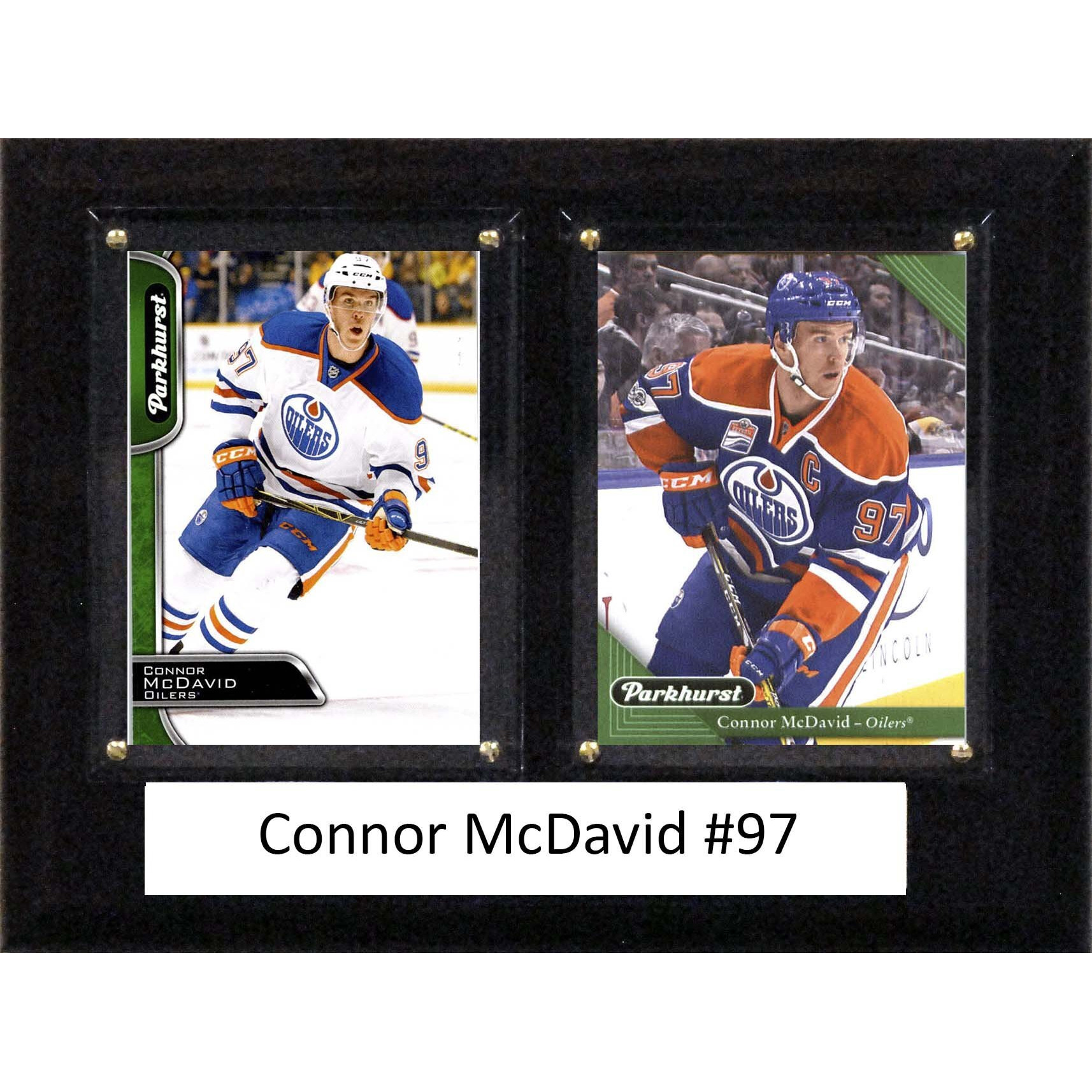 C&I Collectables NHL Edmonton Oilers Mens 68MCDAVID2CNHL 6 X8  Connor McDavid Edmonton Oilers Two Card Plaque, Brown, N/A