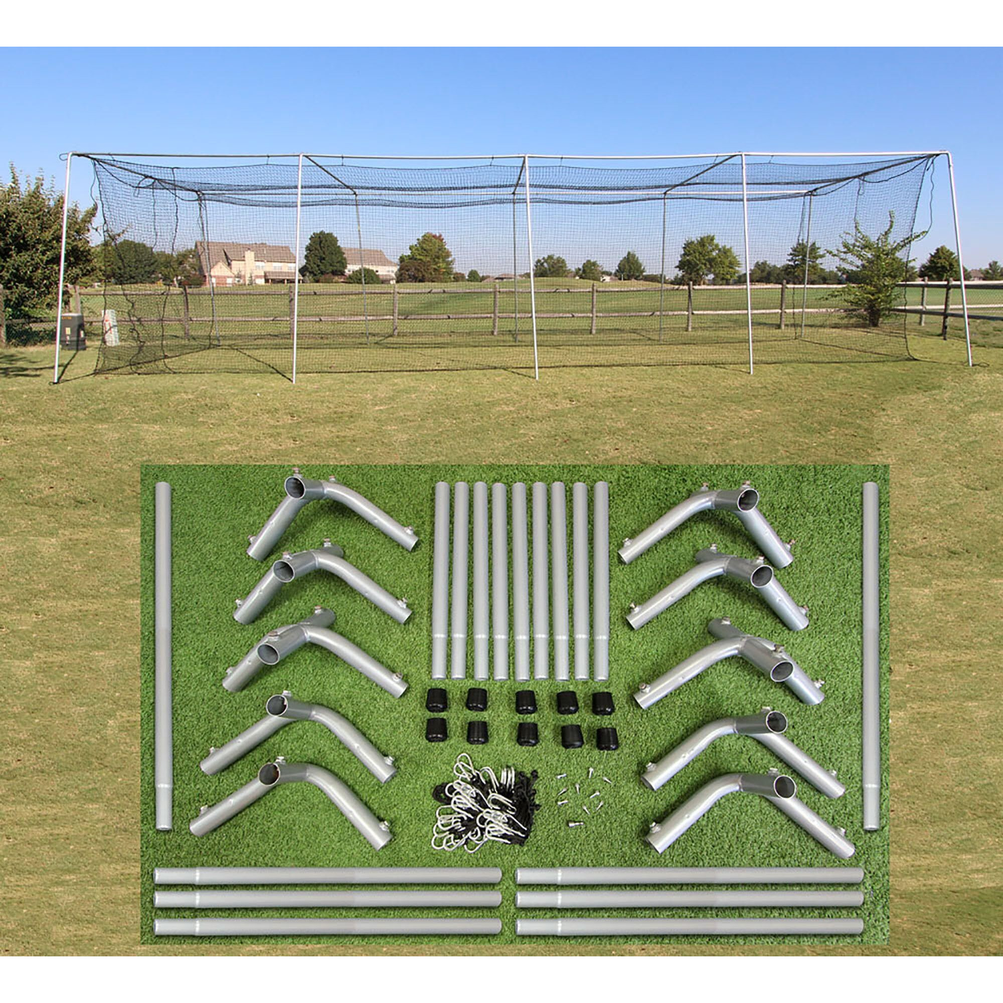 Cimarron Sports Outdoor Practice 50x12x1024 Batting Cage & Frame Corners