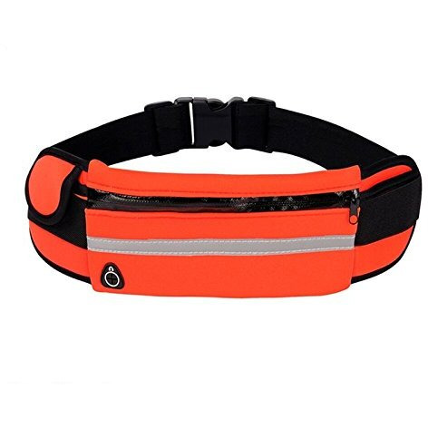 JupiterGear Sports Running Belt and Travel Fanny Pack for Jogging, Cycling and Outdoors with Water Resistant Pockets - Orange