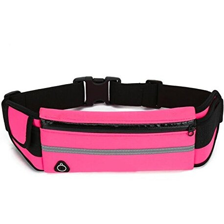 JupiterGear Sports Running Belt and Travel Fanny Pack for Jogging, Cycling and Outdoors ith Water Resistant Pockets - Rose RED