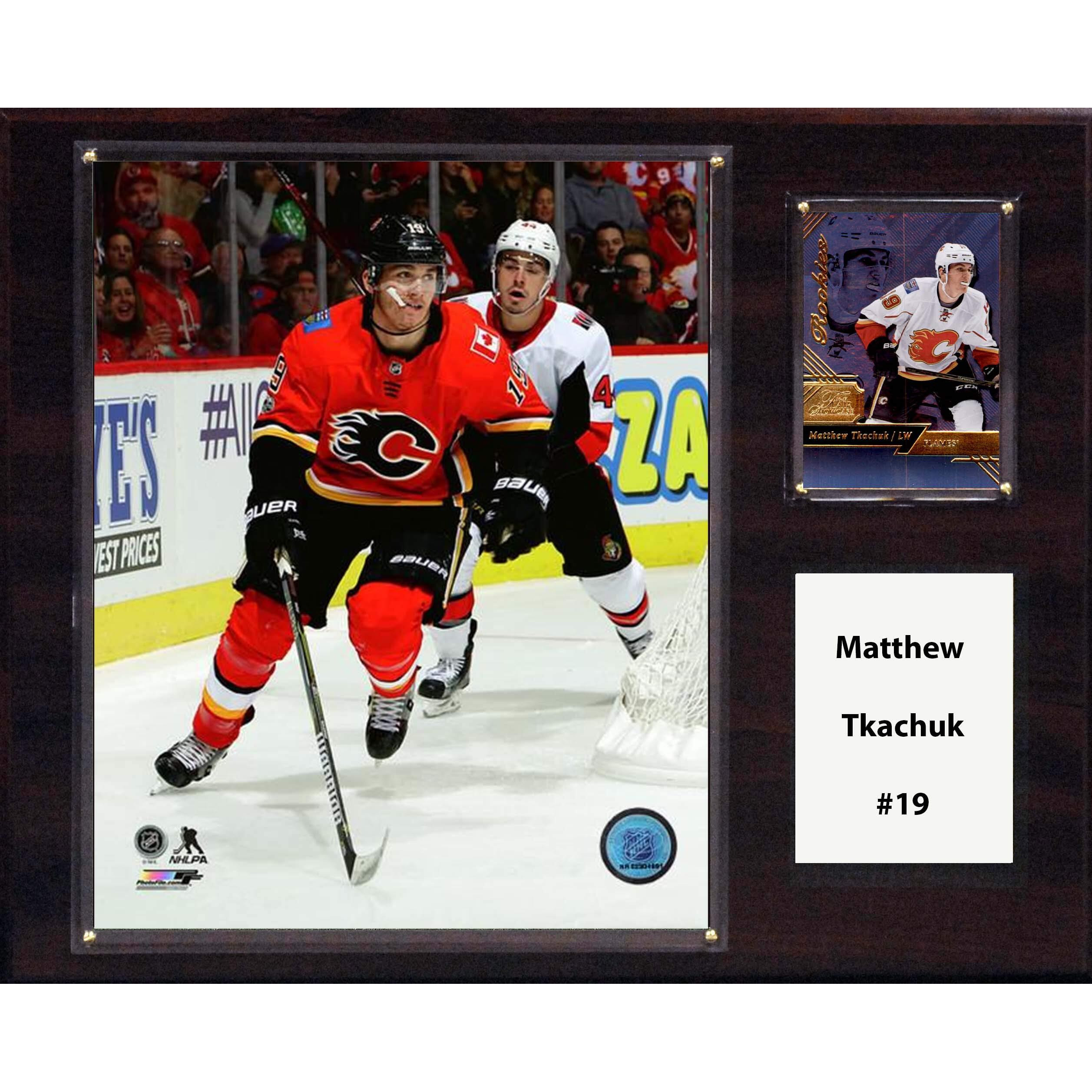 C&I Collectables NHL Calgary Flames Mens 1215MTKACHUKNHL 12 x15  Matthew Tkachuk Calgary Flames Player Plaque, Brown, N/A