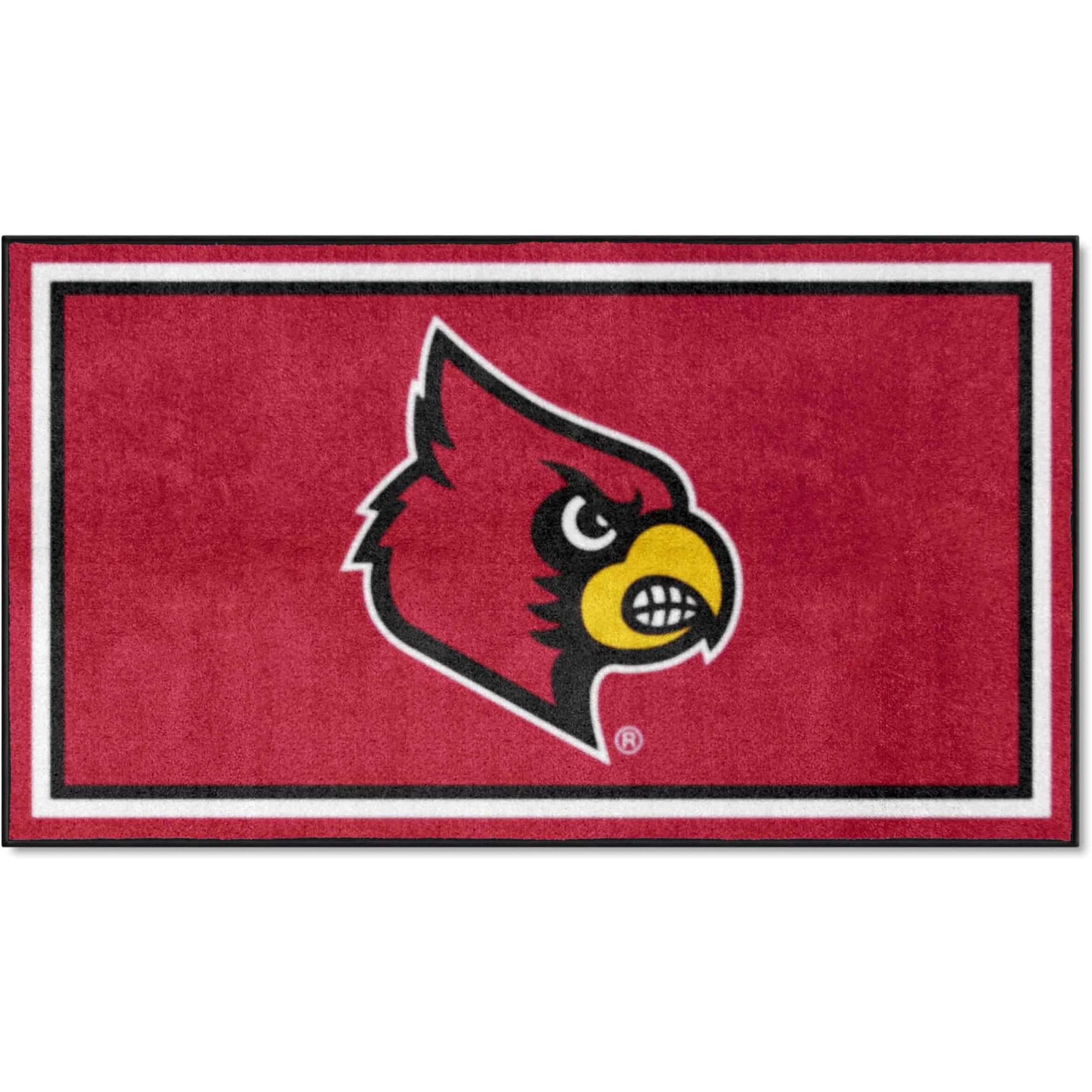 FANMATS 26890 NCAA Louisville Cardinals 3ft. x 5ft. Plush Area Rug | Sports Fan Area Rug, Home Decor Rug and Tailgating Mat