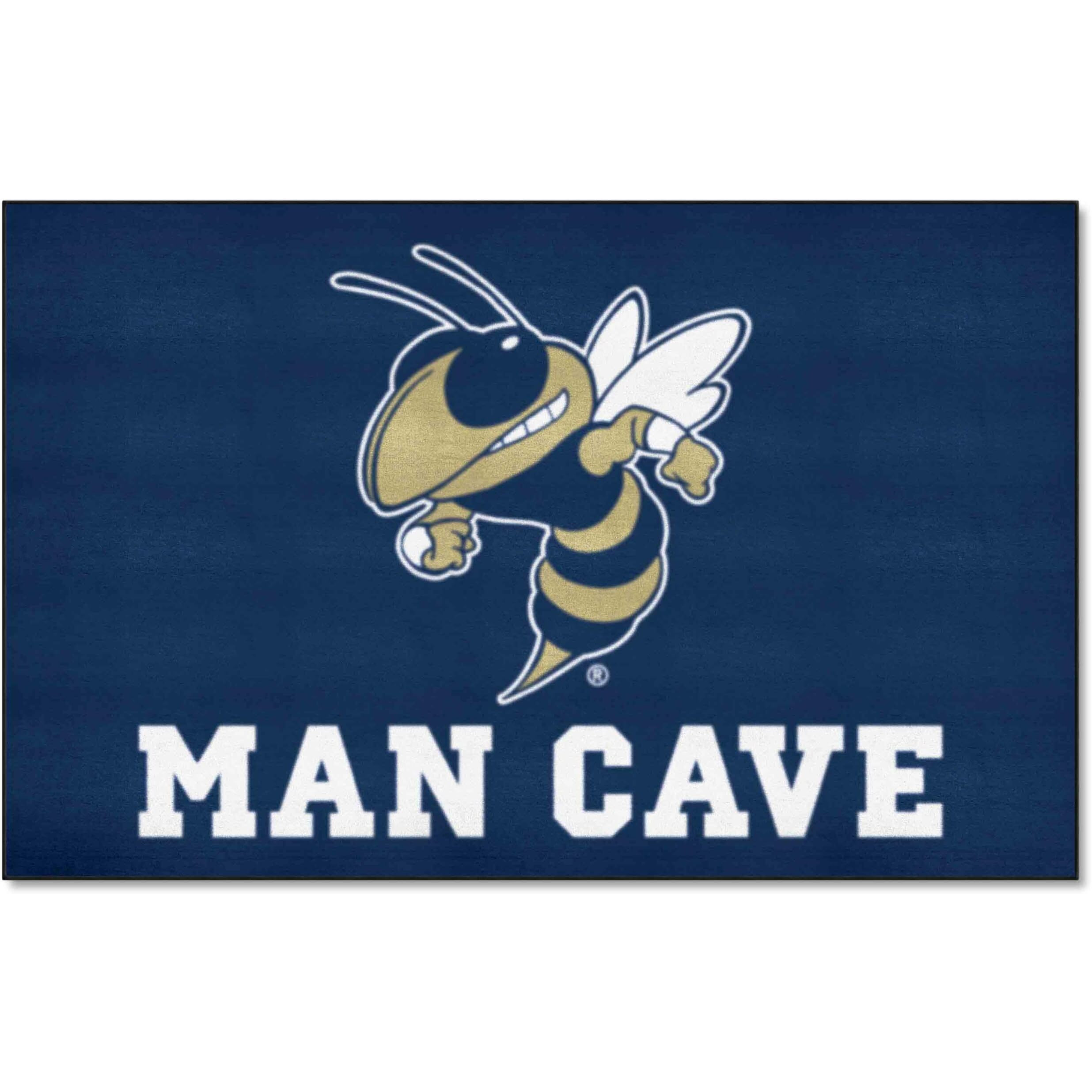 FANMATS 23998 Georgia Tech Yellow Jackets Man Cave UltiMat Rug - 5ft. x 8ft. | Sports Fan Area Rug, Home Decor Rug and Tailgating Mat -  Buzz  Logo, Navy