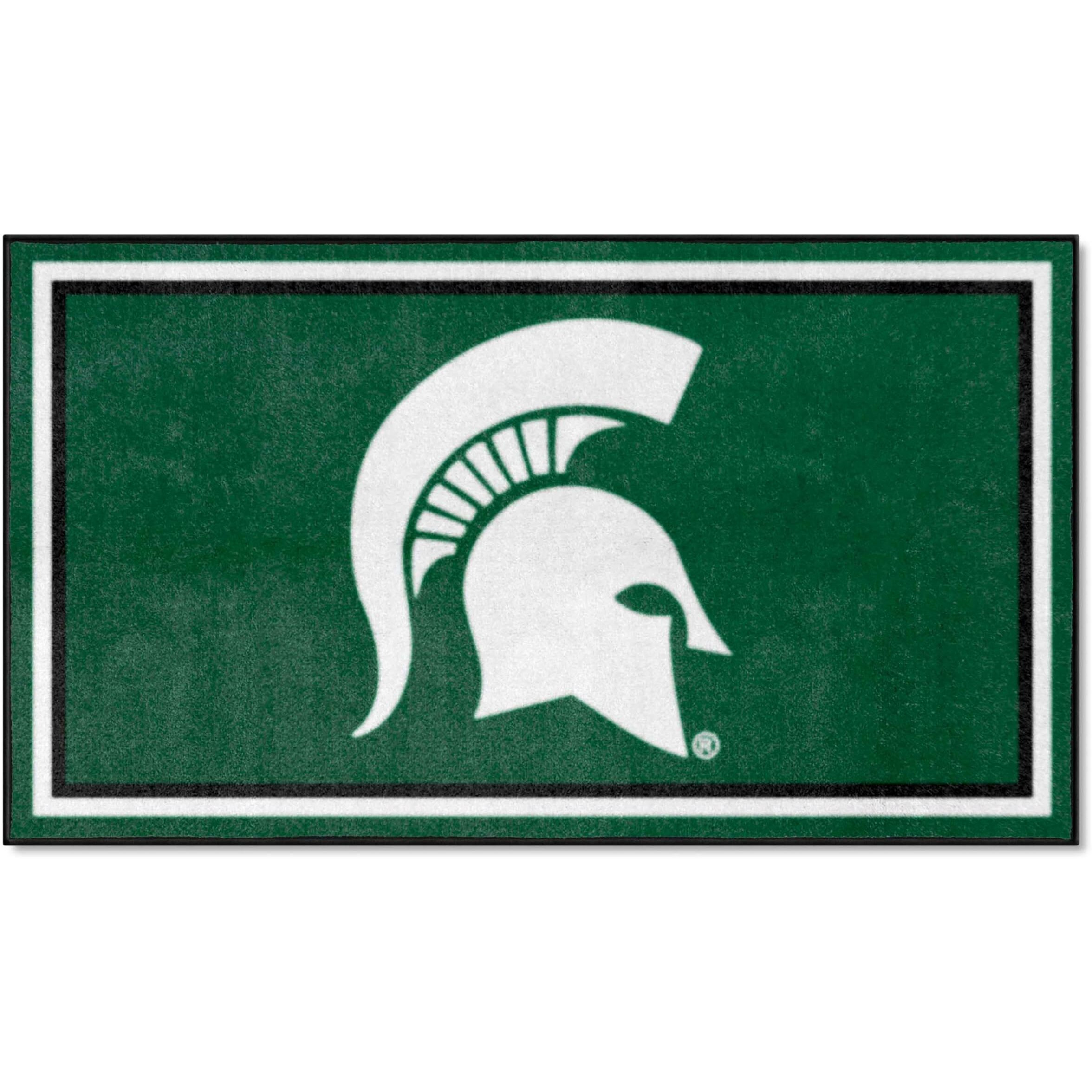 FANMATS 26887 NCAA Michigan State Spartans 3ft. x 5ft. Plush Area Rug | Sports Fan Area Rug, Home Decor Rug and Tailgating Mat