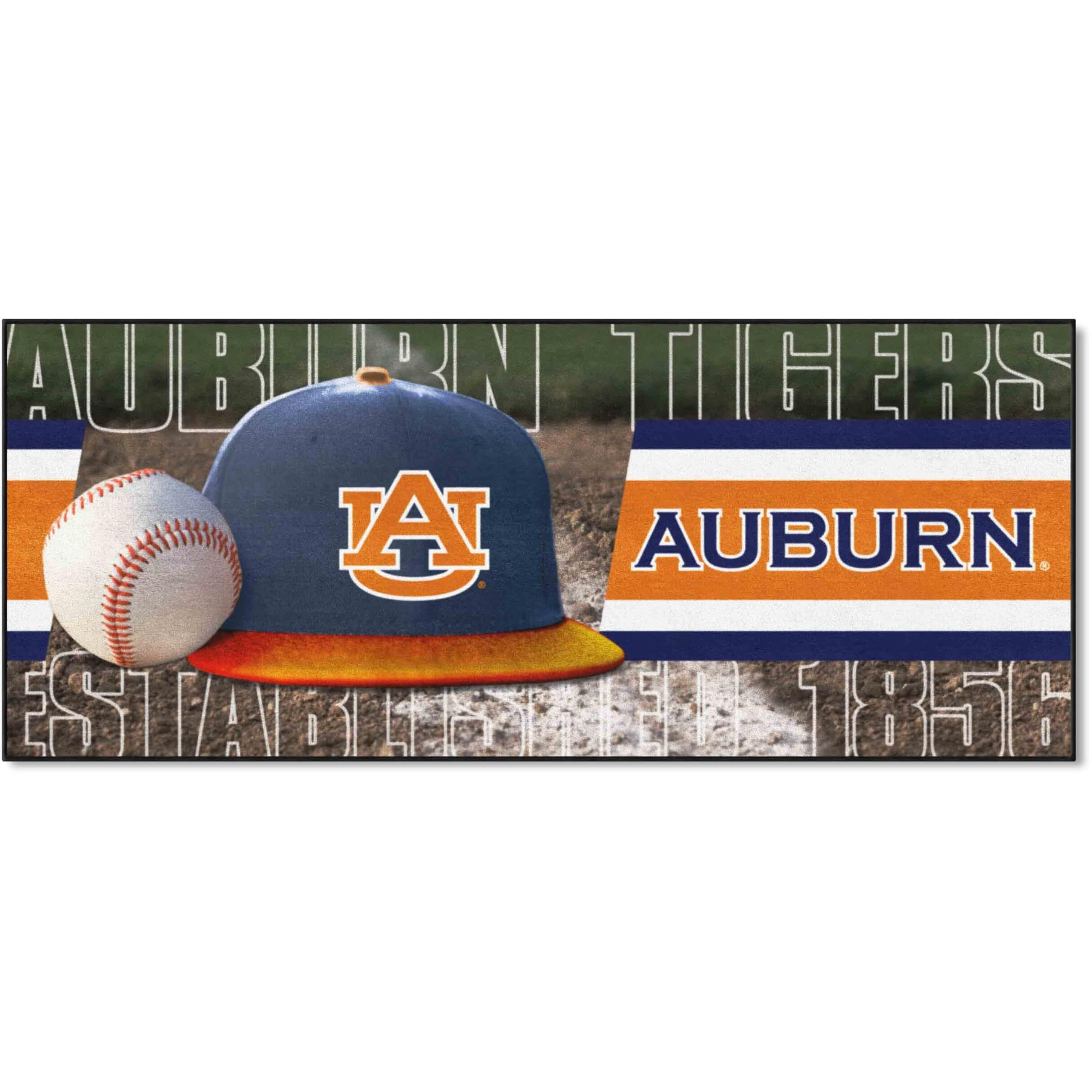 FANMATS 27823 NCAA - Auburn Tigers Baseball Runner Rug - 30in. x 72in. | Sports Fan Area Rug Mat and Tailgating Mat