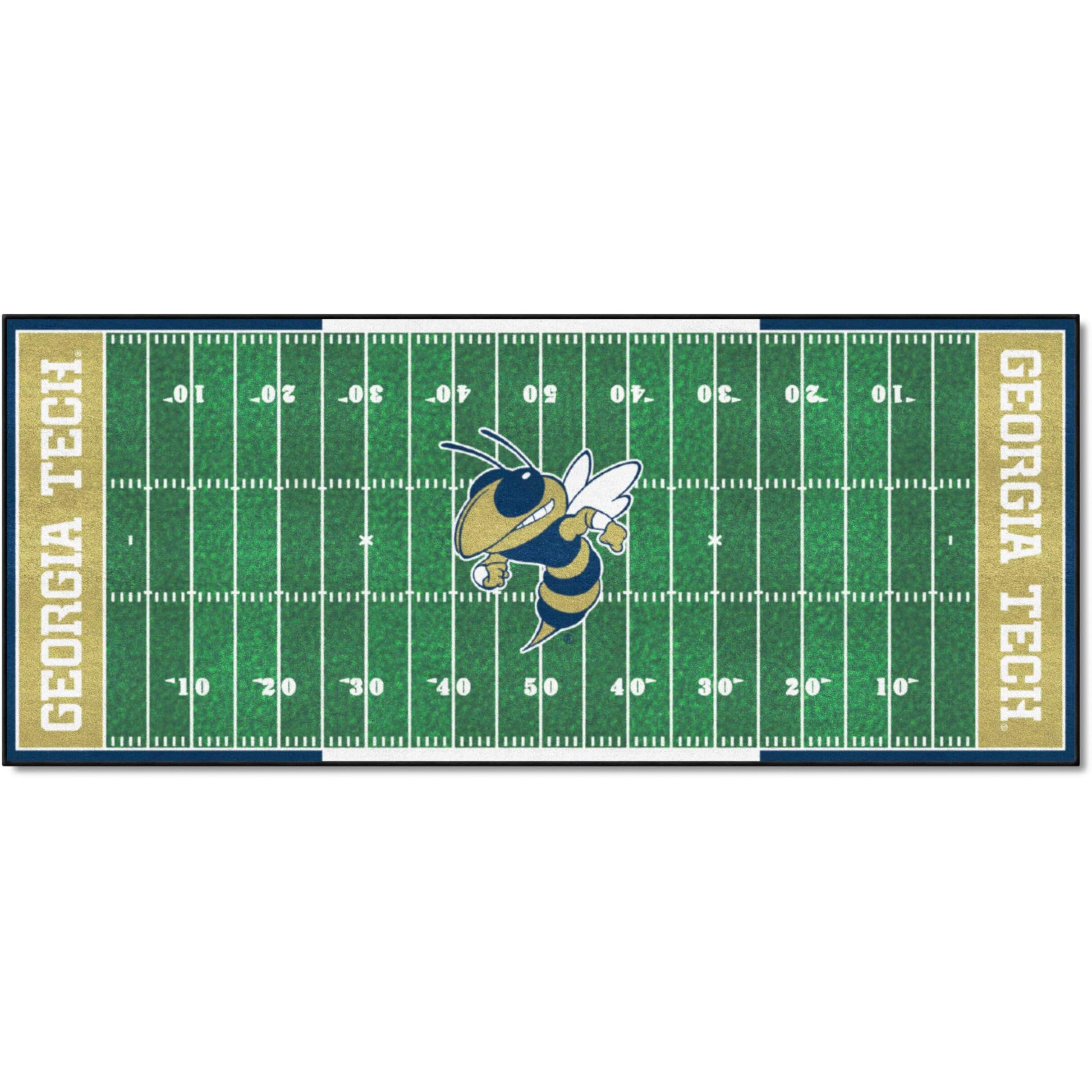 FANMATS 24007 NCAA - Georgia Tech Yellow Jackets Field Runner Rug - 30in. x 72in. -  Buzz  Logo