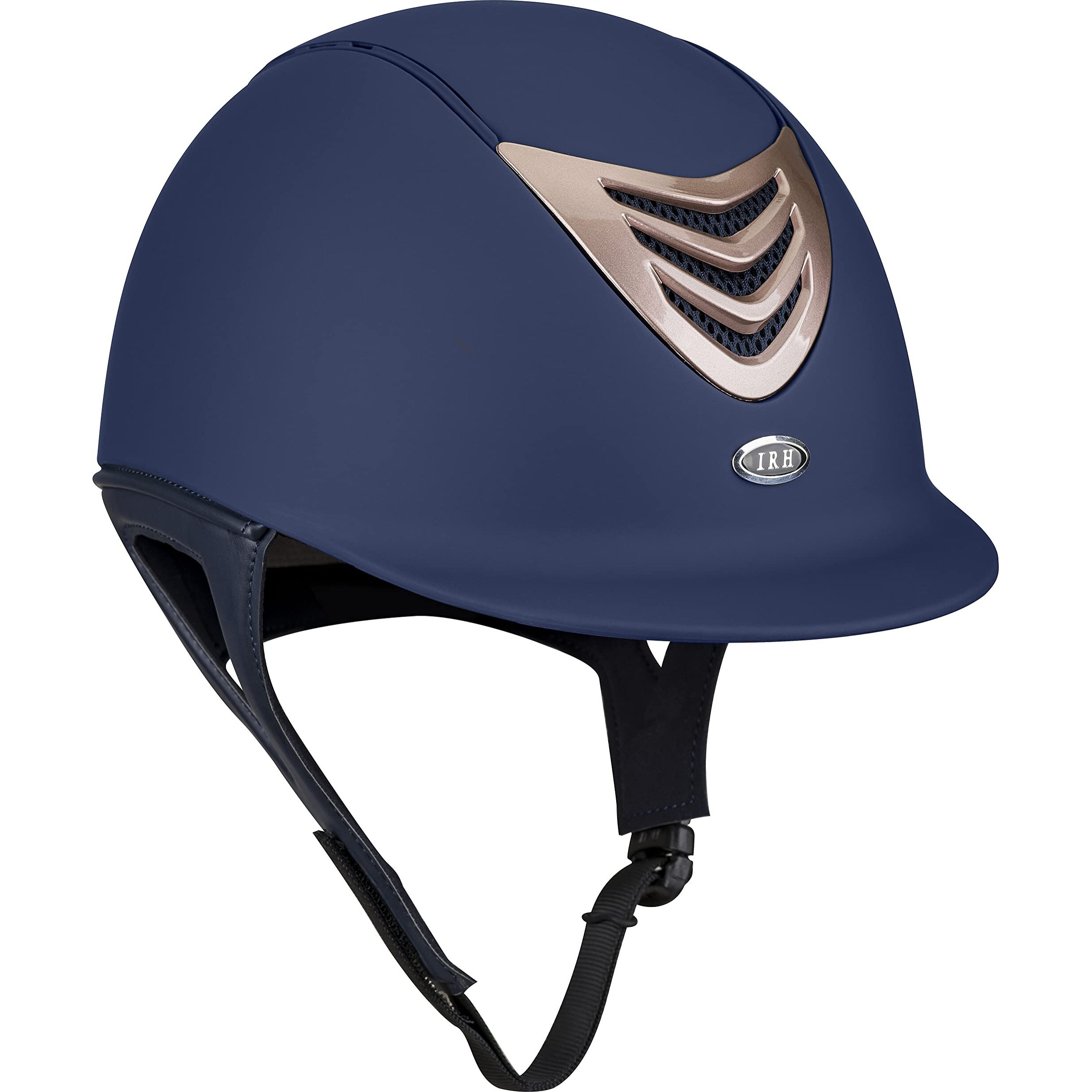 IRH 4G Horse Riding Helmet, Matte Navy with Rose Gold Vents, XLarge