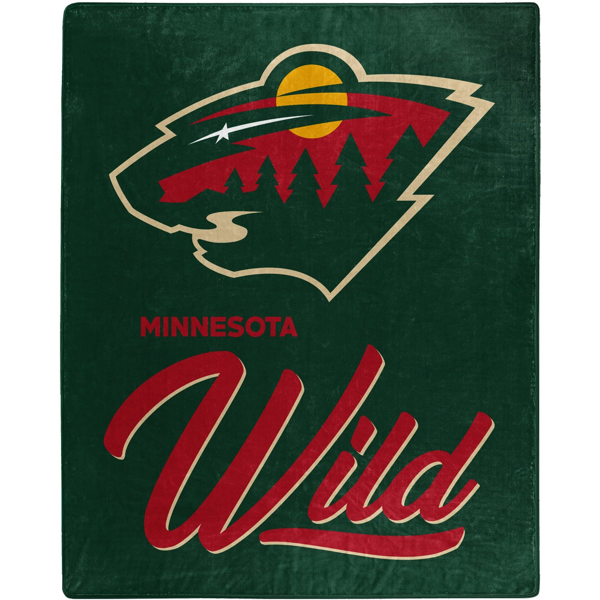 Northest NHL Minnesota Wild Unisex-Adult Raschel Thro Blanket, 50  x 60 , Signature