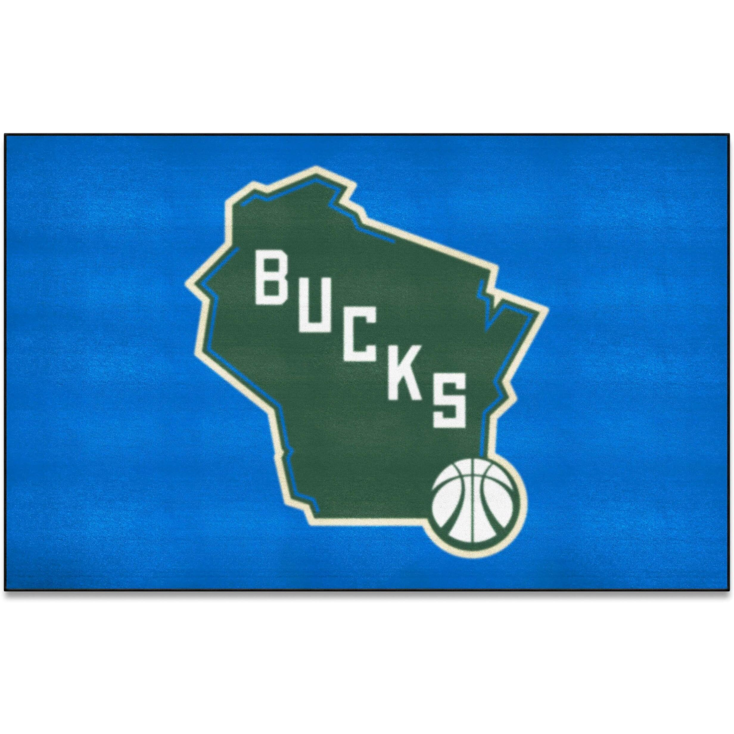 FANMATS 37010 Milwaukee Bucks 5ft. x 8 ft. Plush Area Rug