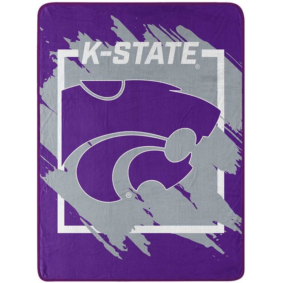 The Northest Company Kansas State Wildcats Blanket 46x60 Micro Raschel Dimensional Design Rolled