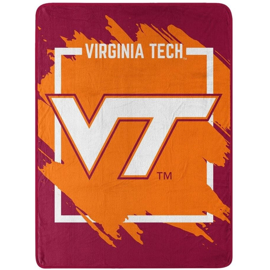 The Northest Company Virginia Tech Hokies Blanket 46x60 Micro Raschel Dimensional Design Rolled