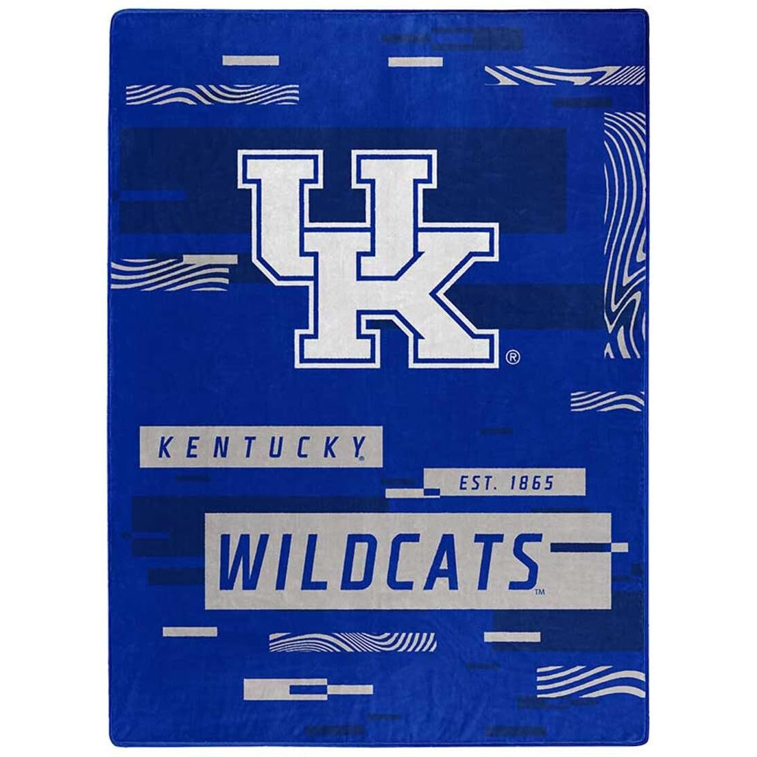 NORTHWEST Company NCAA Digitize Design Plush Raschel Thow Blanket, 60 x80  (Kentucky Wildcats)