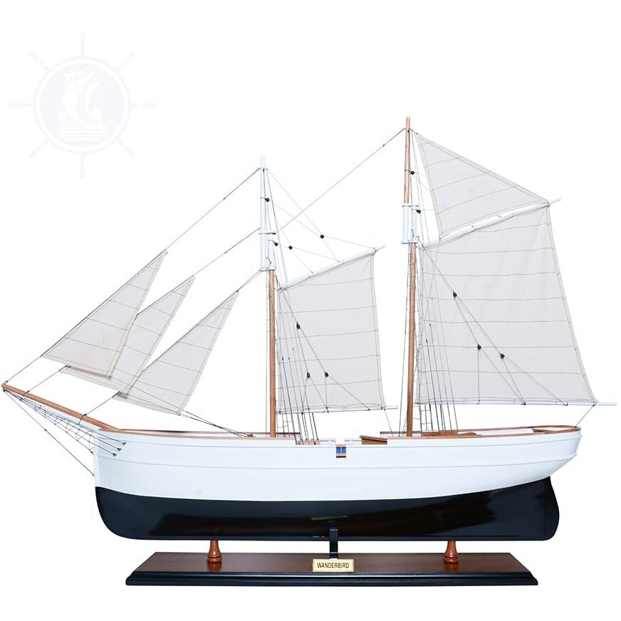 Old Modern Handicrafts WanderBird Ship Model - 100% Hand Built from Premium Quality Wood - 38L x 7W x 29H Inches