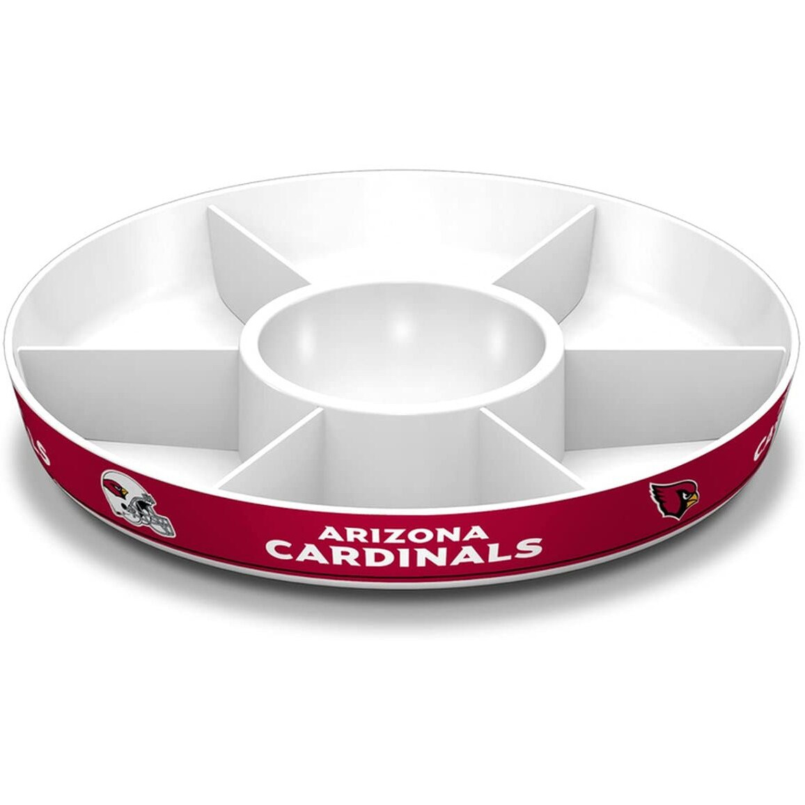 Fremont Die NFL Arizona Cardinals Party Platter, 14.5  Diameter, 14.5  Diameter, White/Team Colors