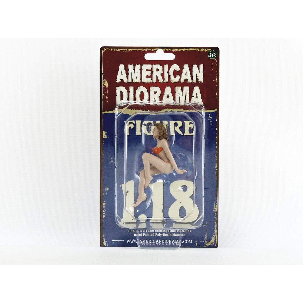 American Diorama November Bikini Calendar Girl Figurine for 1/18 Scale Models