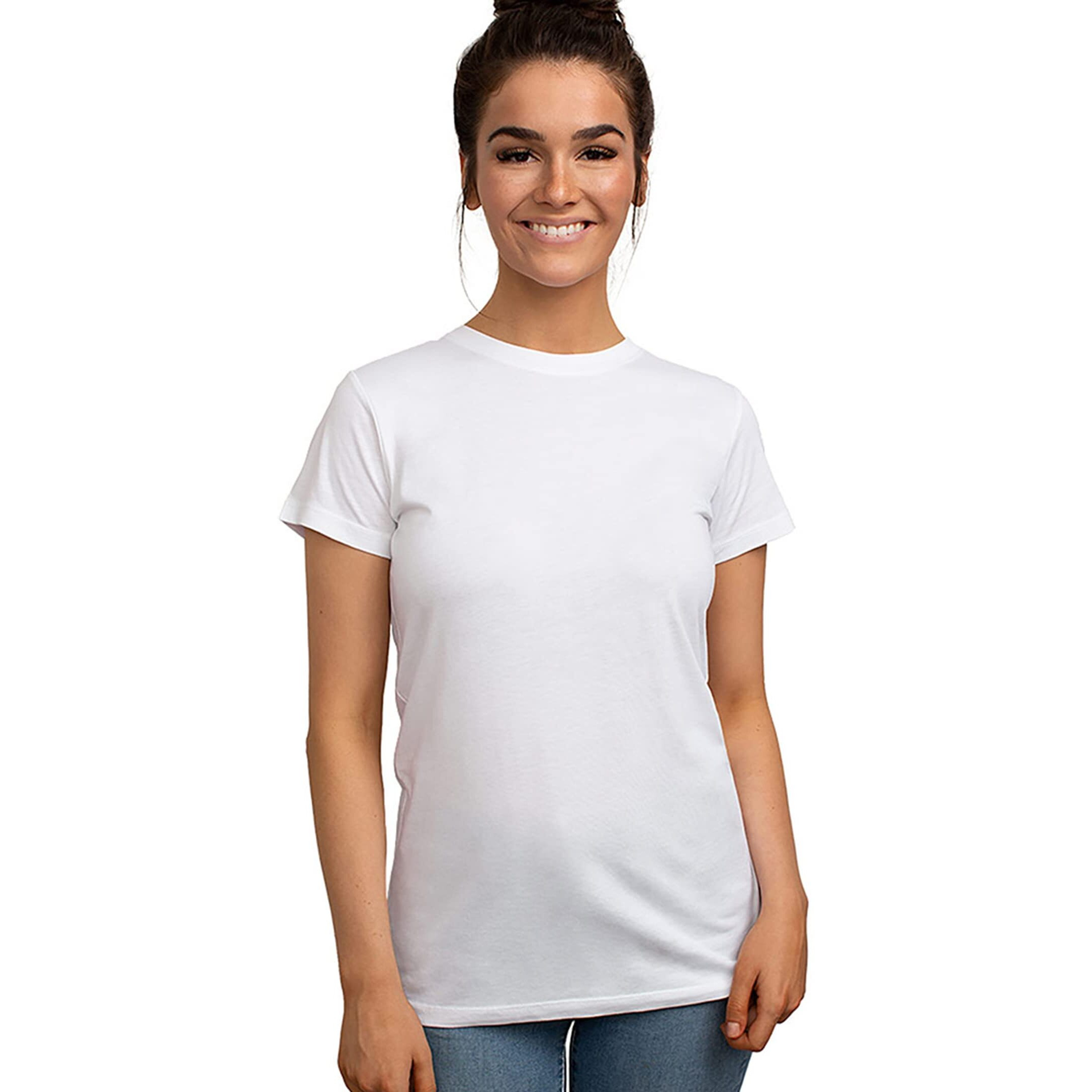 Cariloha Women's Bamboo-Viscose Crew Tee - Plain, Soft Moisture Wicking T-Shirt - Small - White