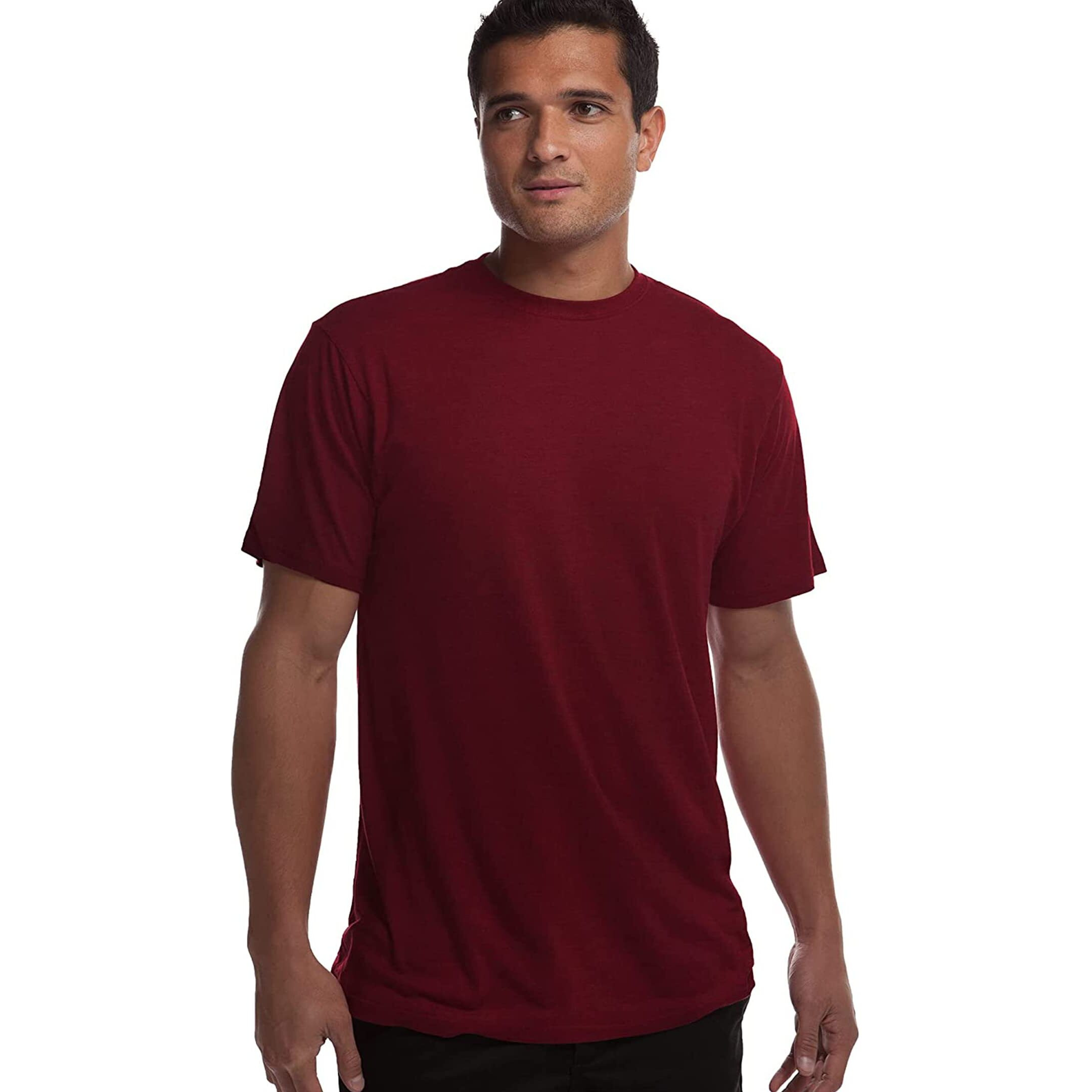 Cariloha Comfort Crew Tee - Moisture Wicking Bamboo-Viscose Crewneck T-Shirt for Men - Medium - Rockwood Red