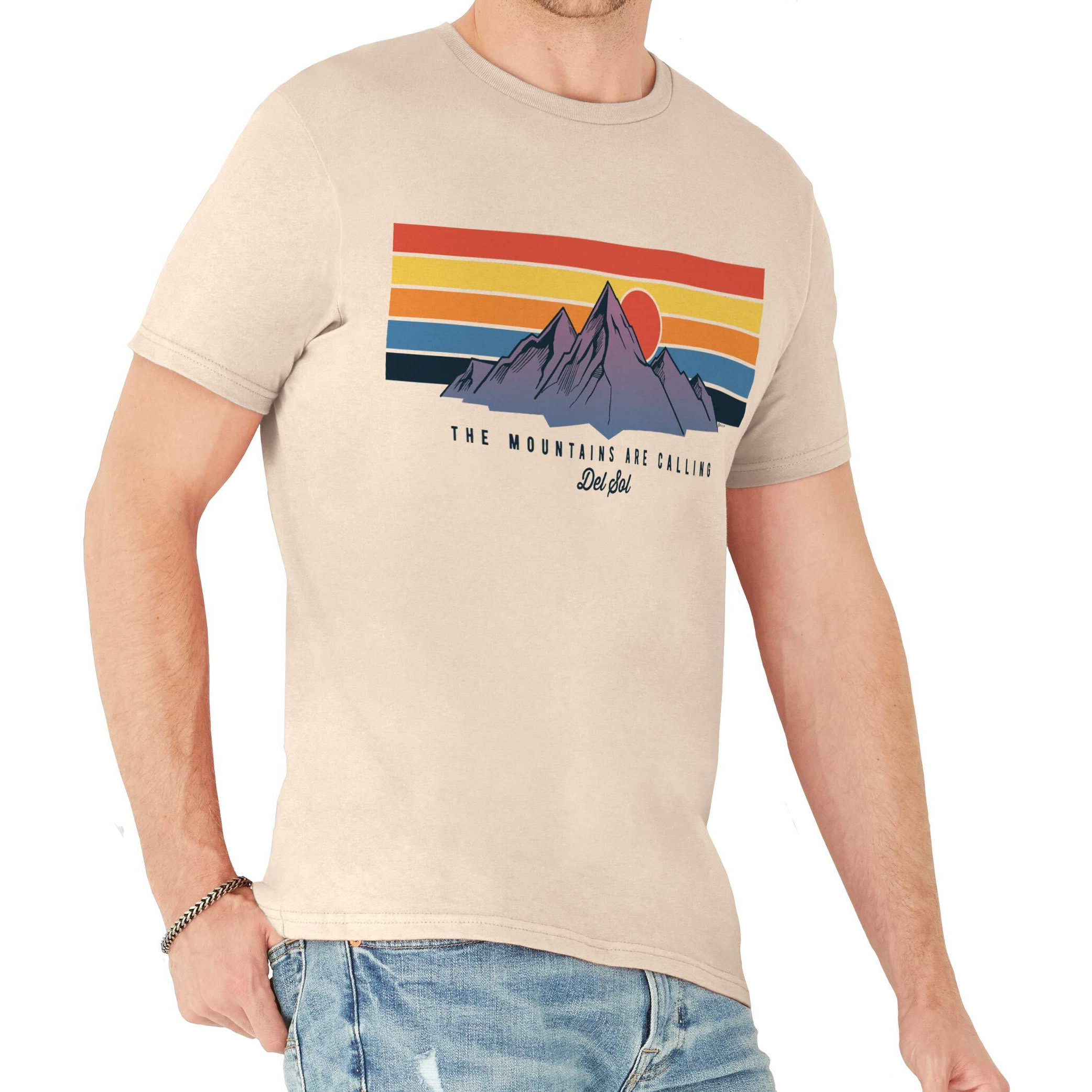 Del Sol Color Changing Men's Classic Crew Tee - Mountain Calling, Size 2XL