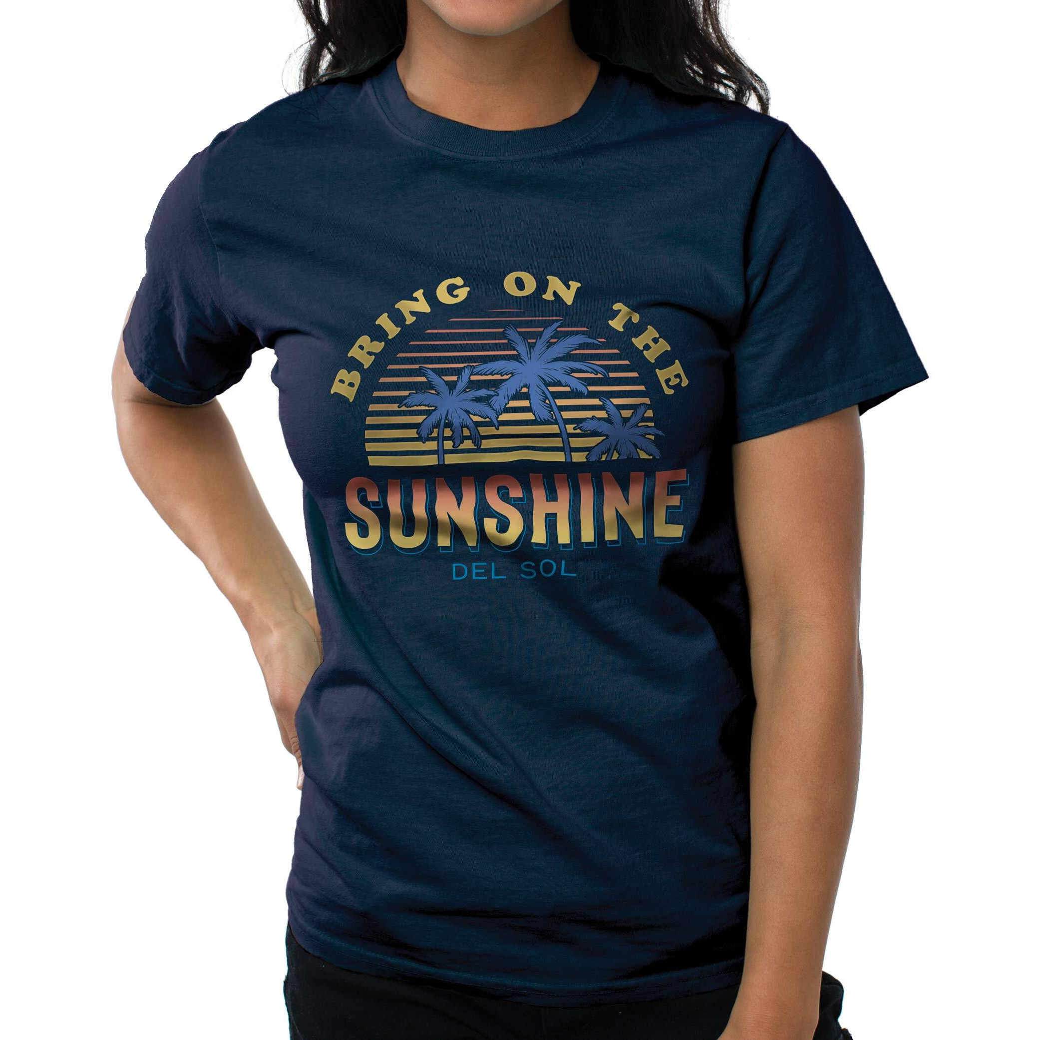 Del Sol Color Changing Women's Boyfriend Tee - Bring on The Sunshine, Size L