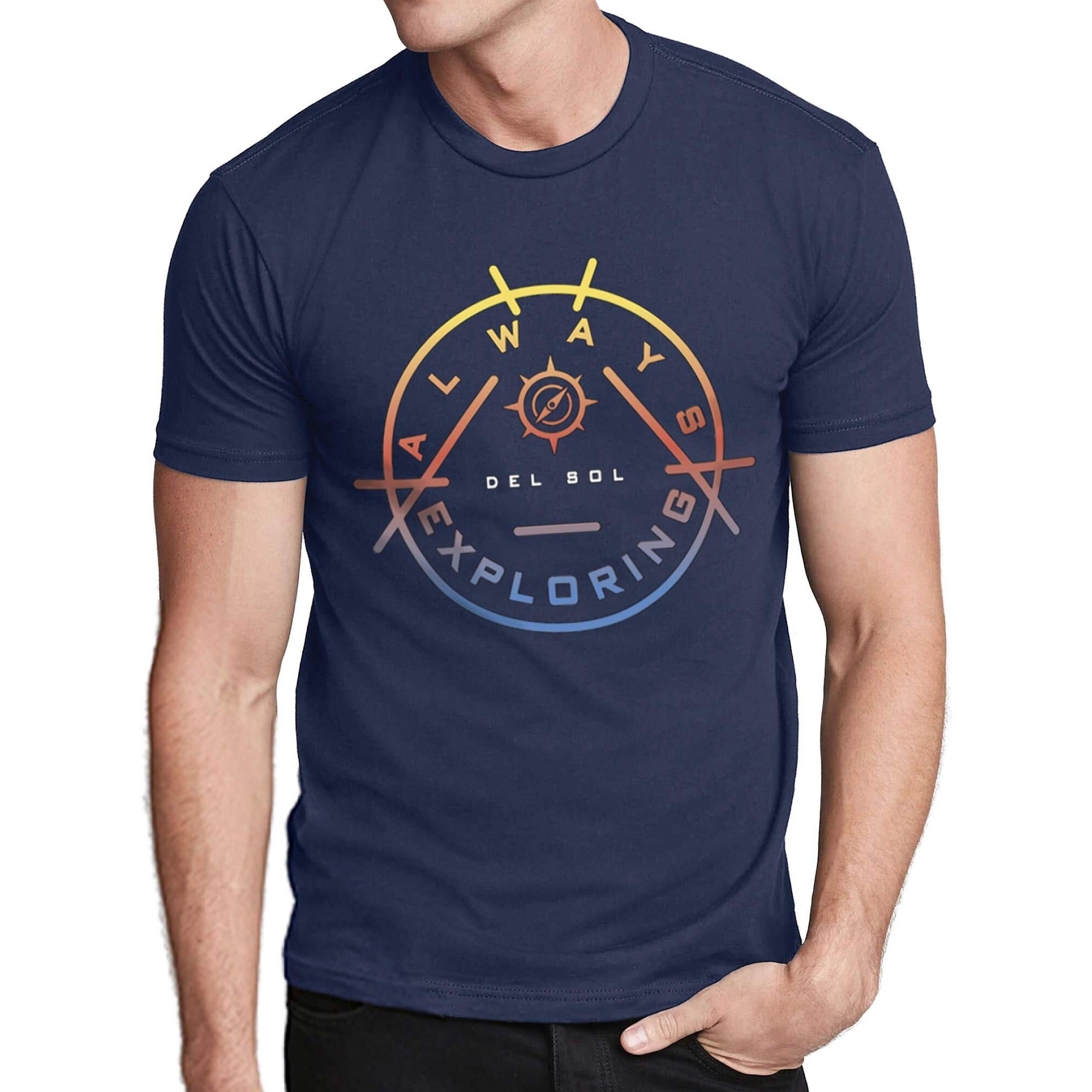 Del Sol Color Changing Men's Classic Crew Tee - Always Exploring, Indigo, Size M