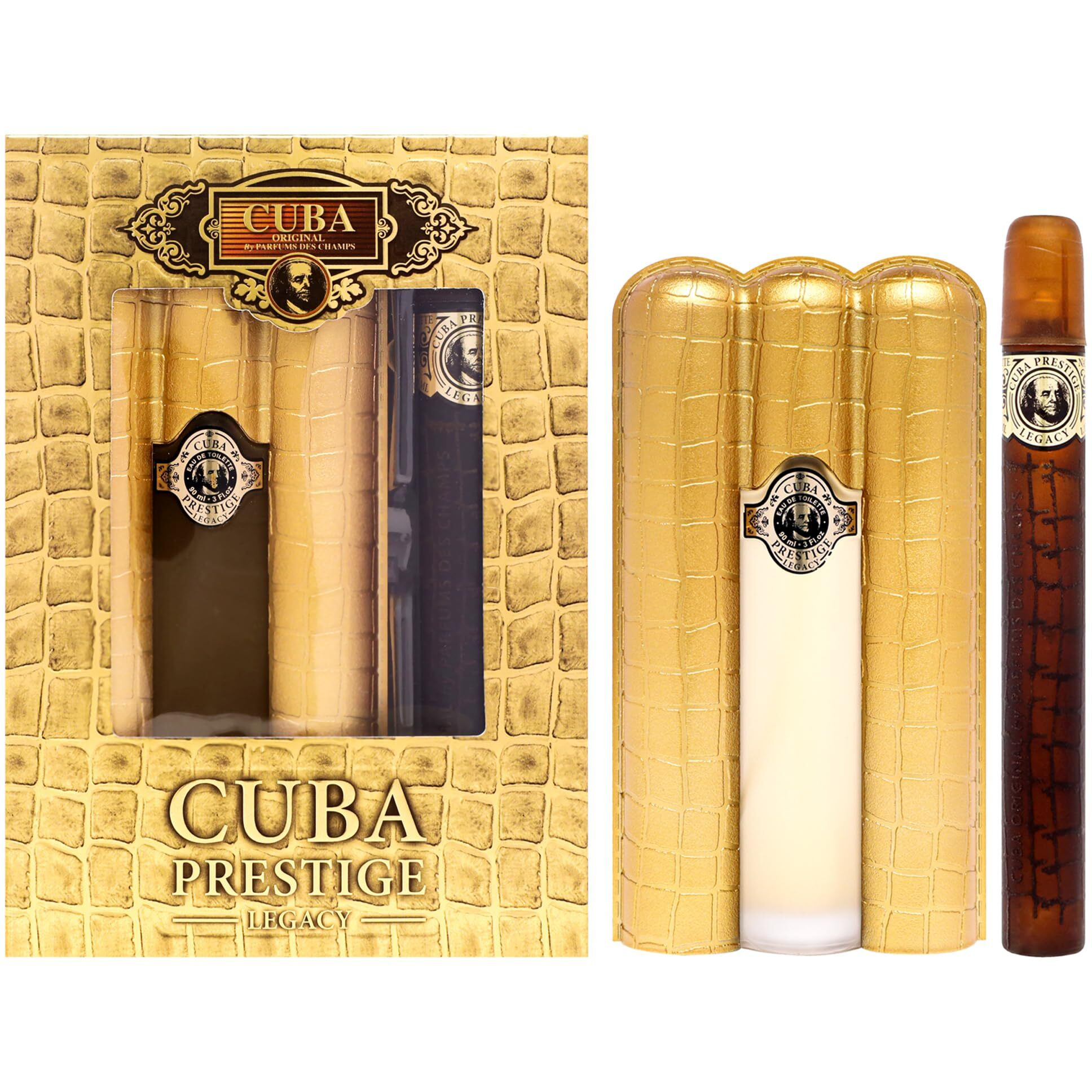 Cuba Cuba Prestige Legacy Men 3oz EDT Spray, 1.17oz EDT Spray 2 Pc Gift Set