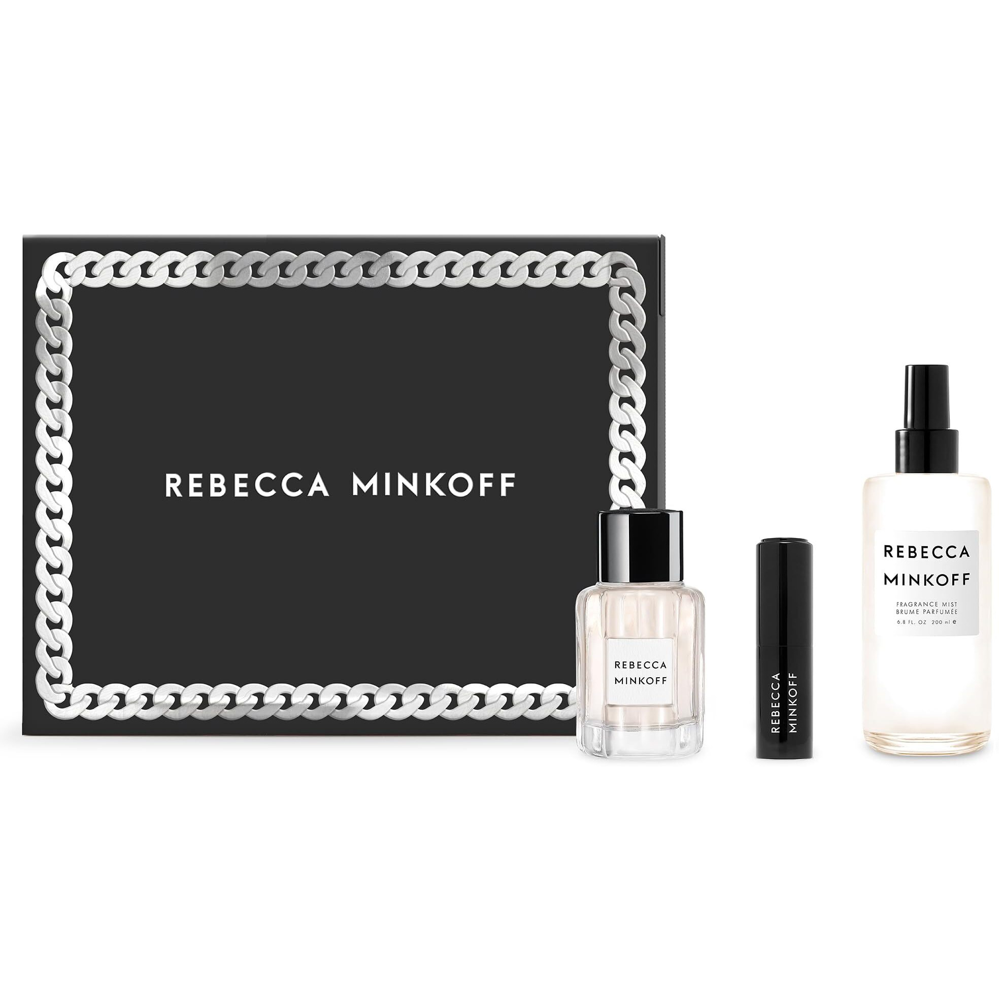 Rebecca Minkoff Amber Floral Scents - Perfumes for Women - Opens with Notes of Cardamom and Bergamot - 8.4oz Fragrance Mist, 3.4oz and 14ml EDP Spray - 3 pc Gift Set