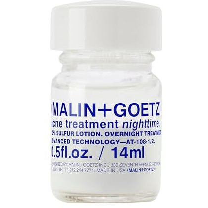 Malin + Goetz Acne Treatment Nighttime, 0.5 Fl. Oz. - Overnight Sulfur Acne Spot Treatment, Blemish Control & Scar Treatment, All Skin Types, Vegan & Cruelty Free