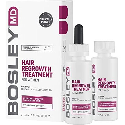 BosleyMD Hair Regrowth Treatment Regular Strength By for Women - 2 X 2 Oz Treatment, 2count