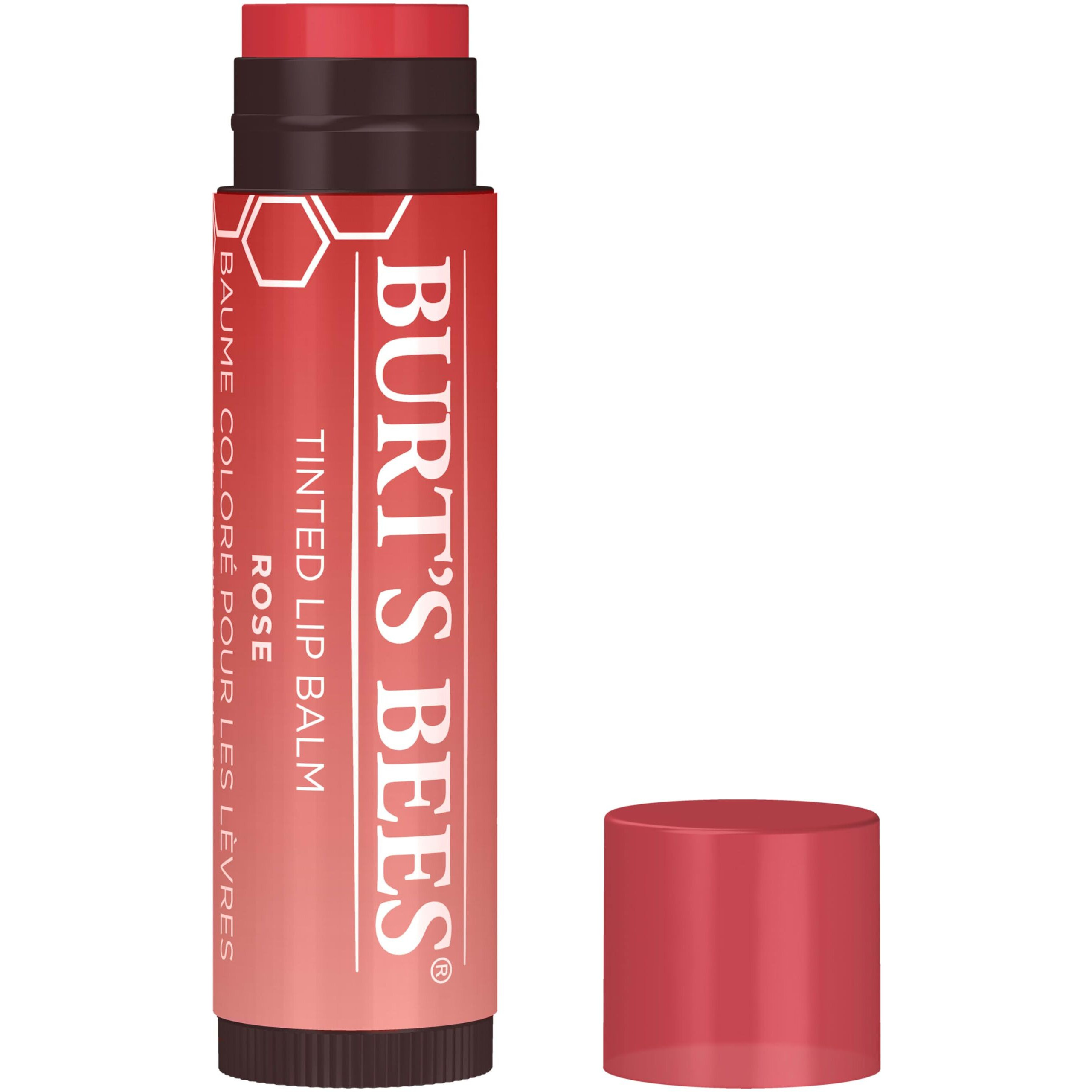 Burt's Bees Lip Tint Balm Valentines Day Gifts with Long Lasting 2 in 1 Duo Tinted Balm Formula, Color Infused with Hydrating Shea Butter for a Natural Looking Buildable Finish, Petal Rose (2-Pack)